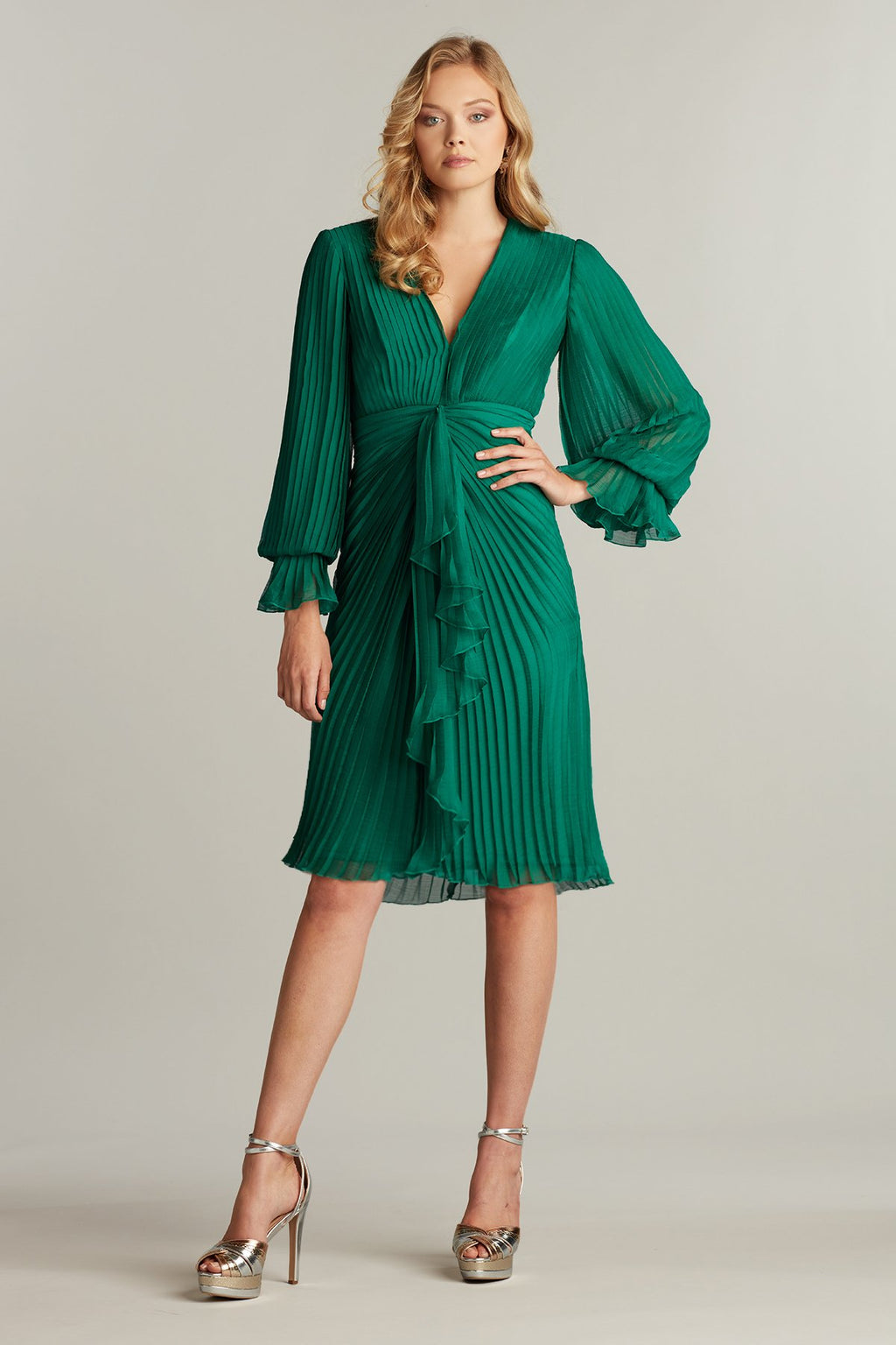 Gordon Pleated Crinkle Chiffon Dress