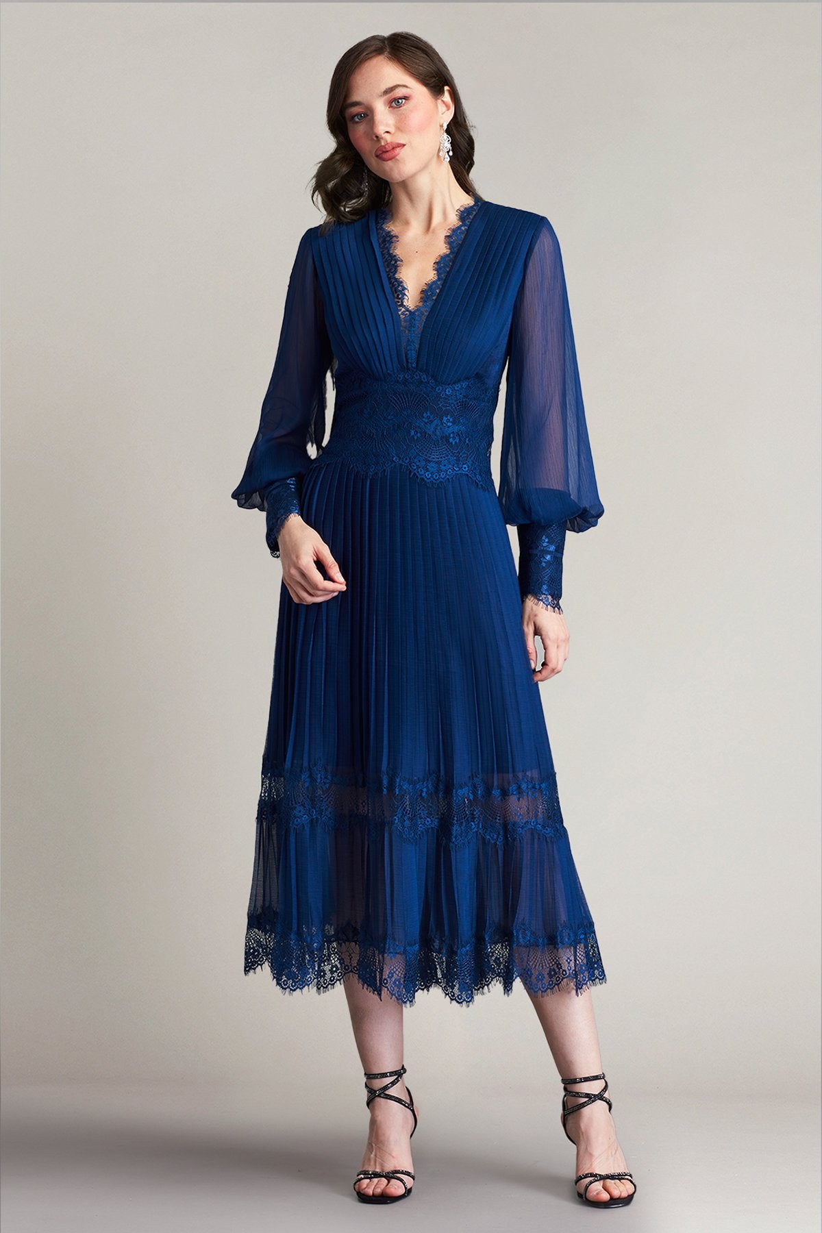 Lanie Pleated Chiffon Midi Dress