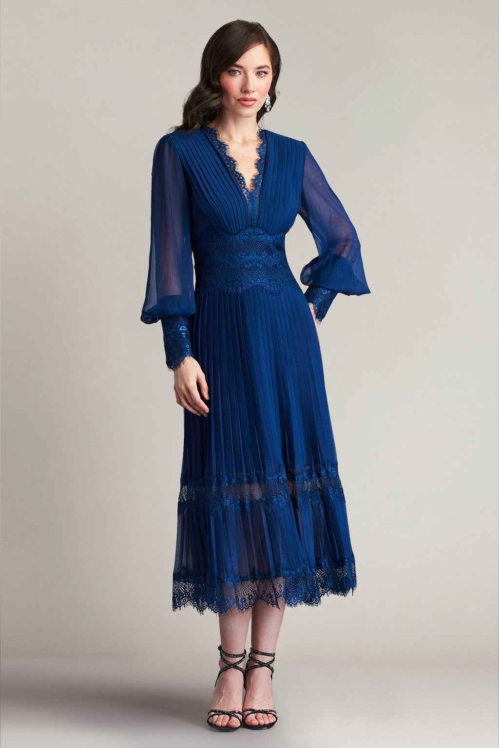 Lanie Pleated Chiffon Midi Dress