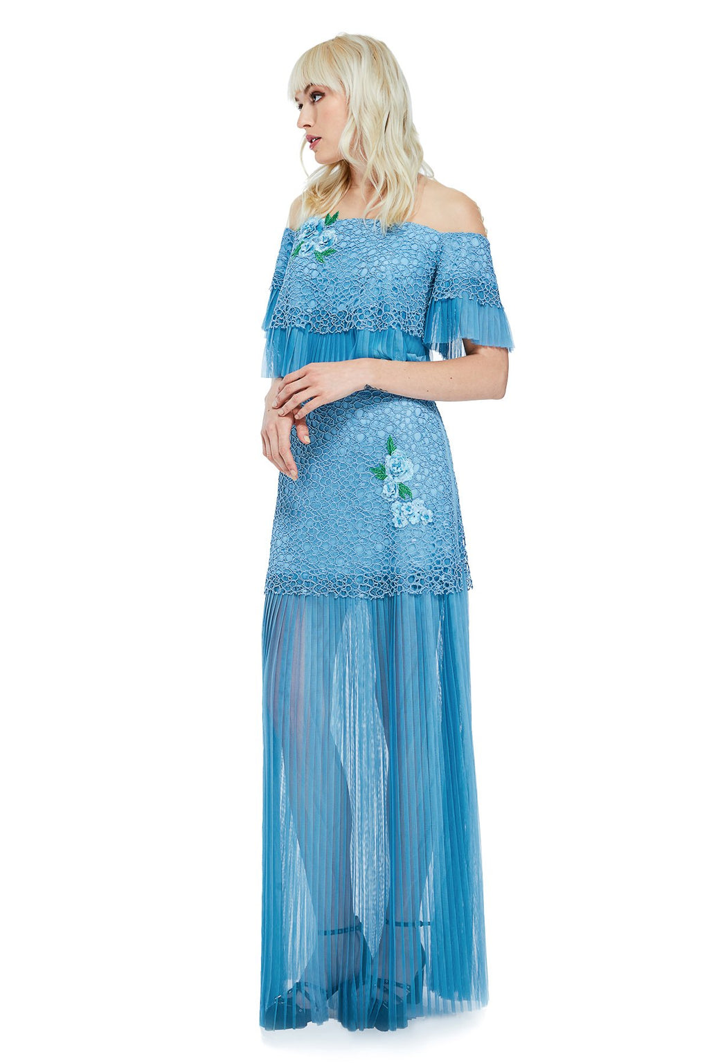 Tadashi Shoji Side - Abelle Off-Shoulder Gown 