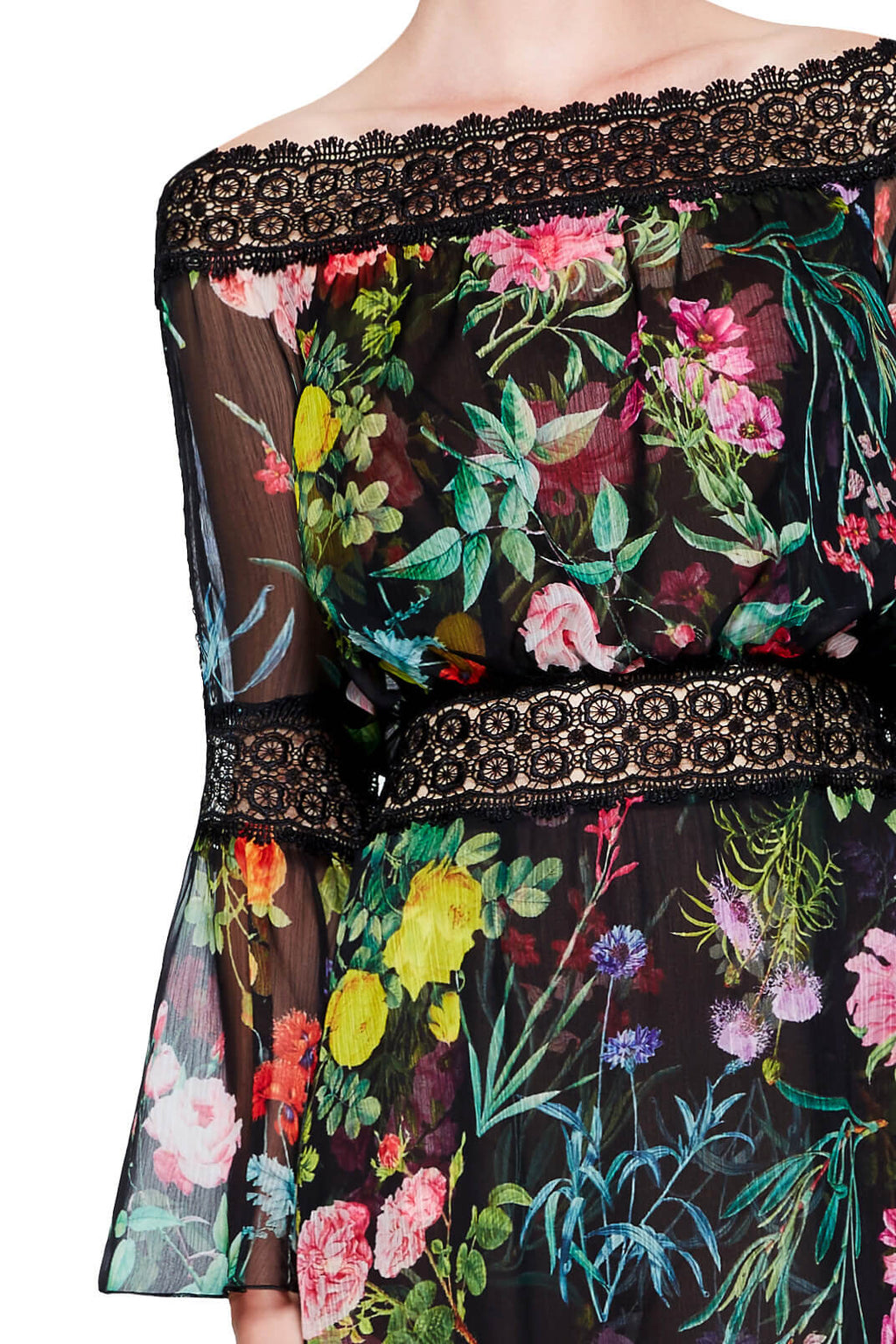 Tadashi Shoji Detail - Louna Off-Shoulder Gown 