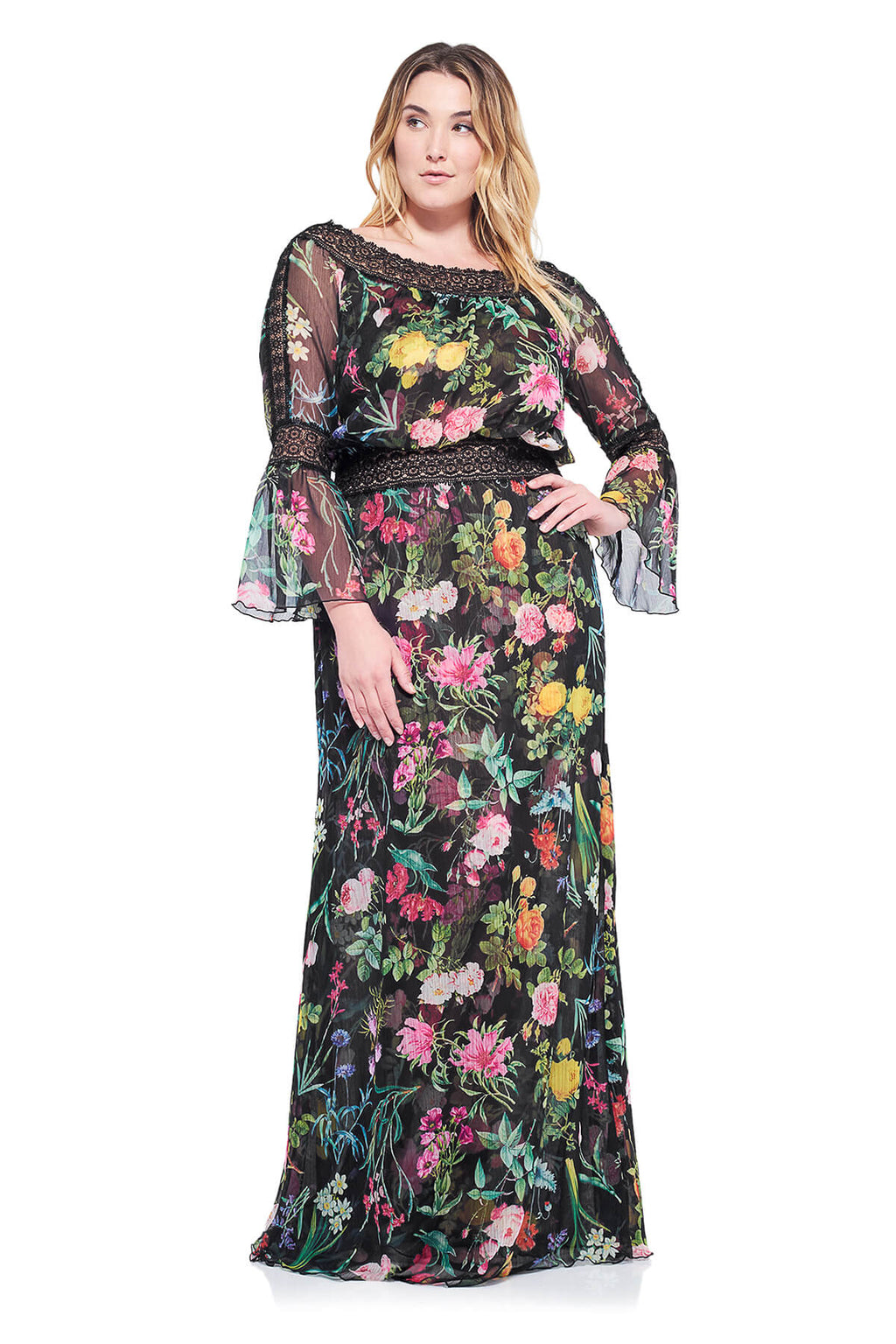 Tadashi Shoji Plus Size - Louna Off-Shoulder Gown