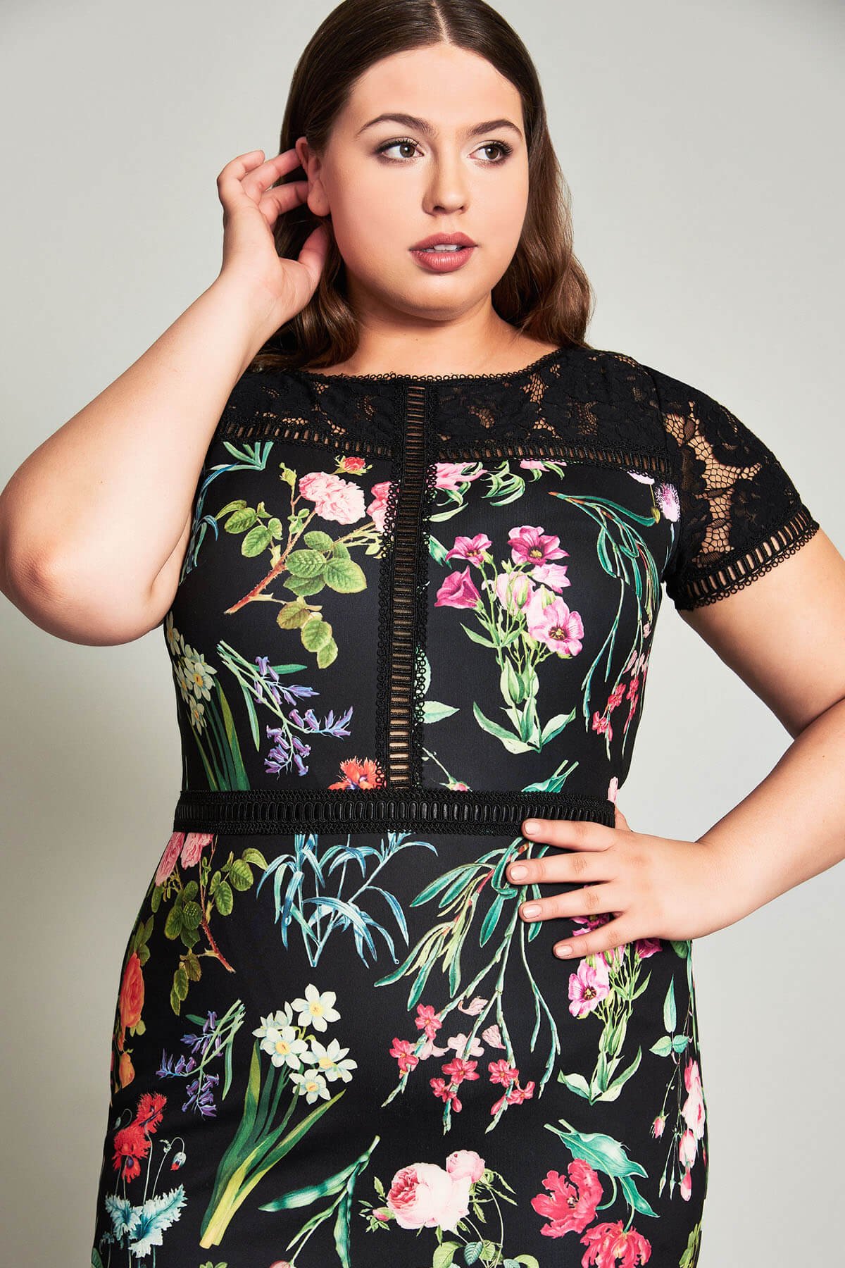 Leono Floral Print Dress-PLUS SIZE