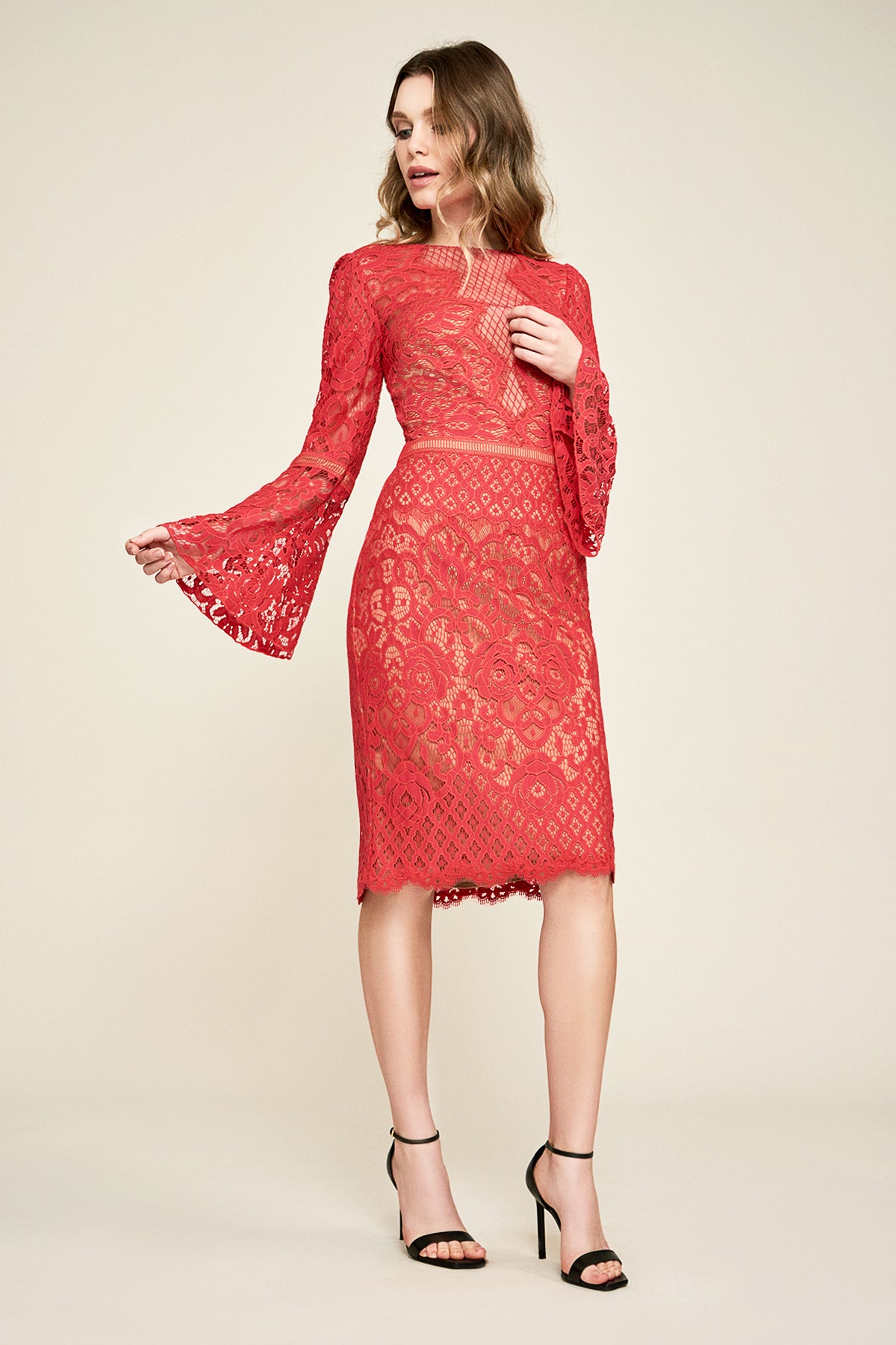Kyra Bell Sleeve Lace Dress – Tadashi Shoji Official Online Boutique