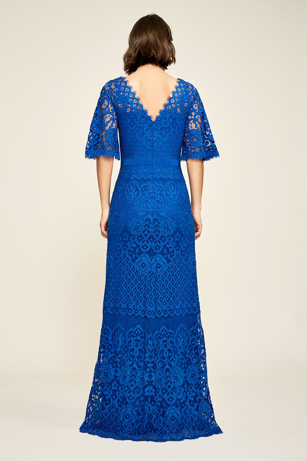 Malina Flutter Sleeve Lace Gown