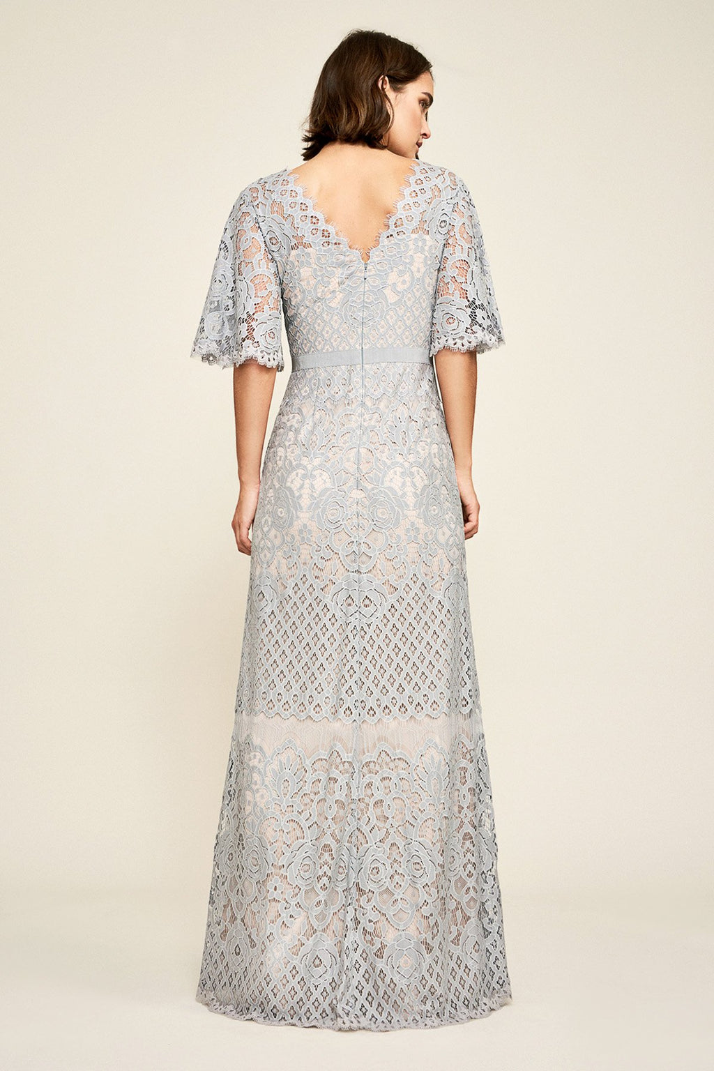 Malina Flutter Sleeve Lace Gown
