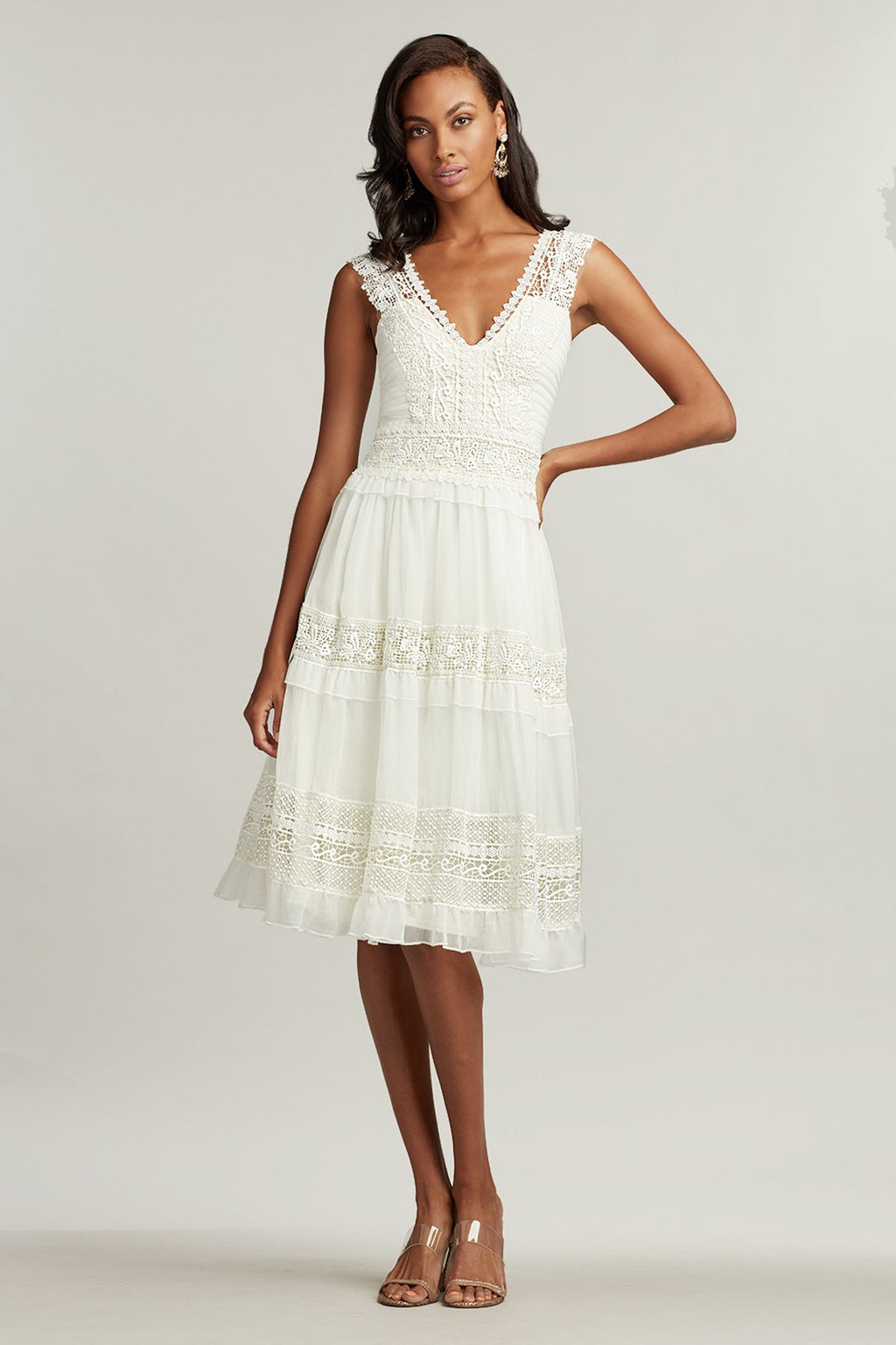 Anya Ruffle Lace Dress