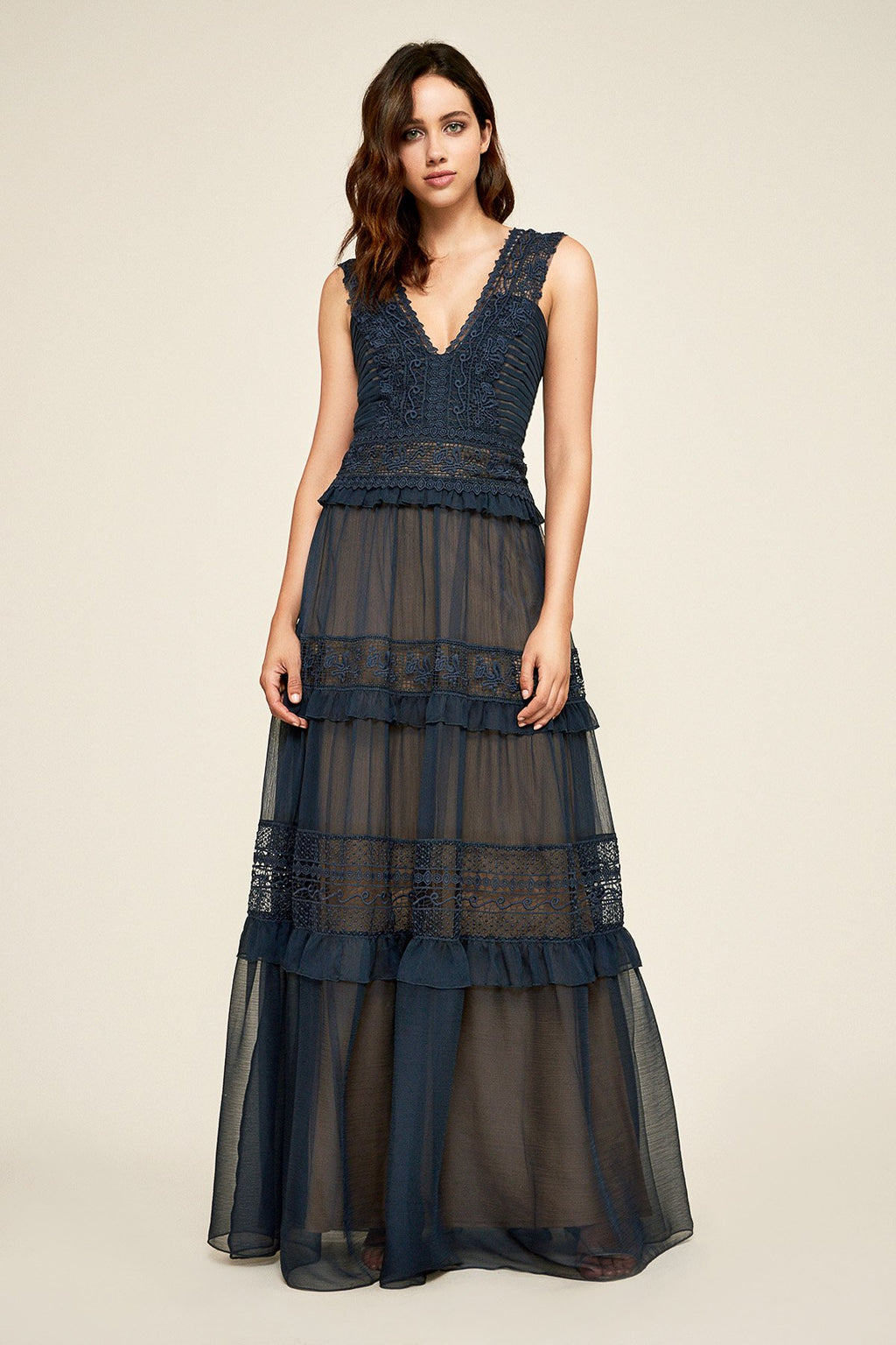 Anya Ruffle Lace Gown