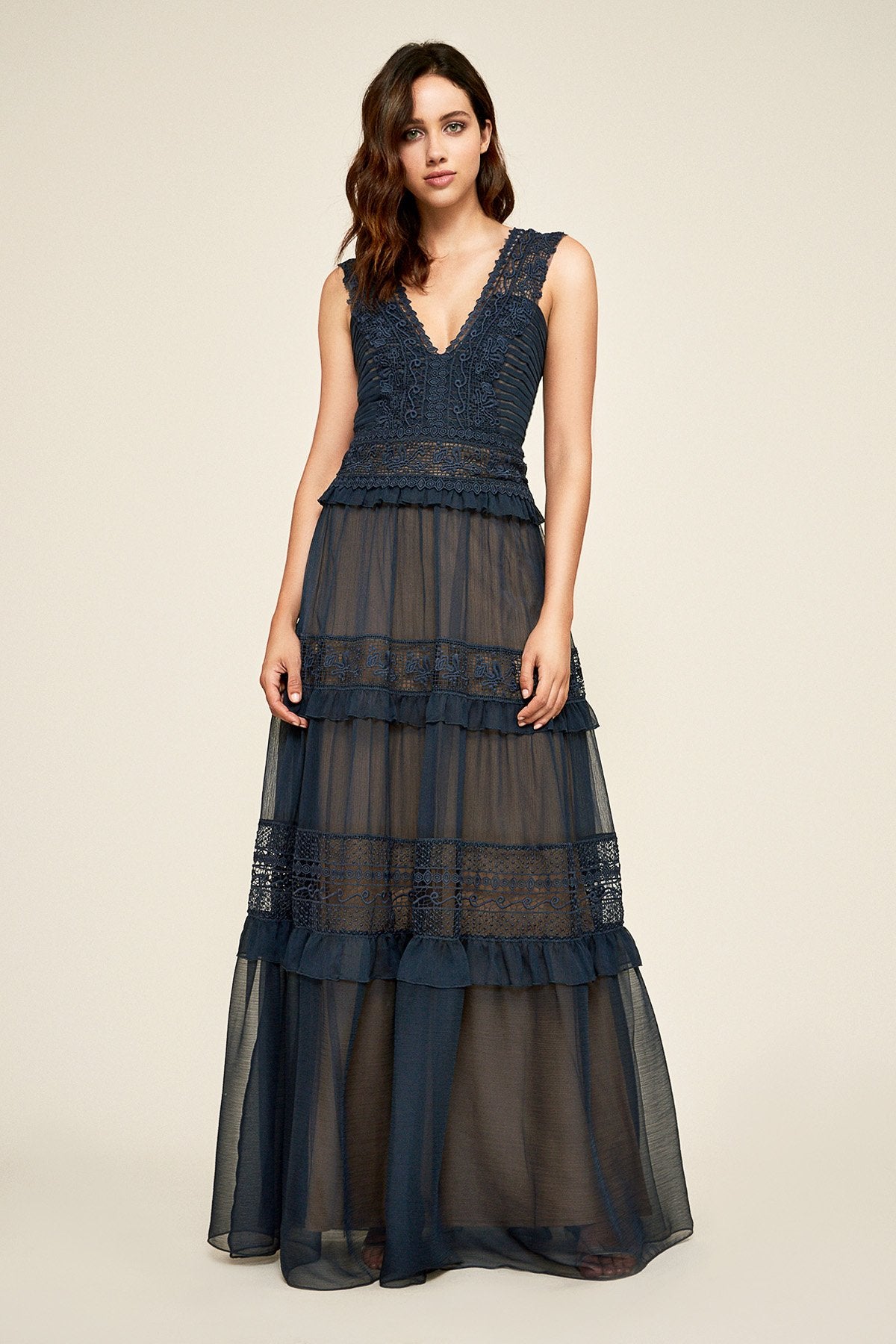 Anya Ruffle Lace Gown