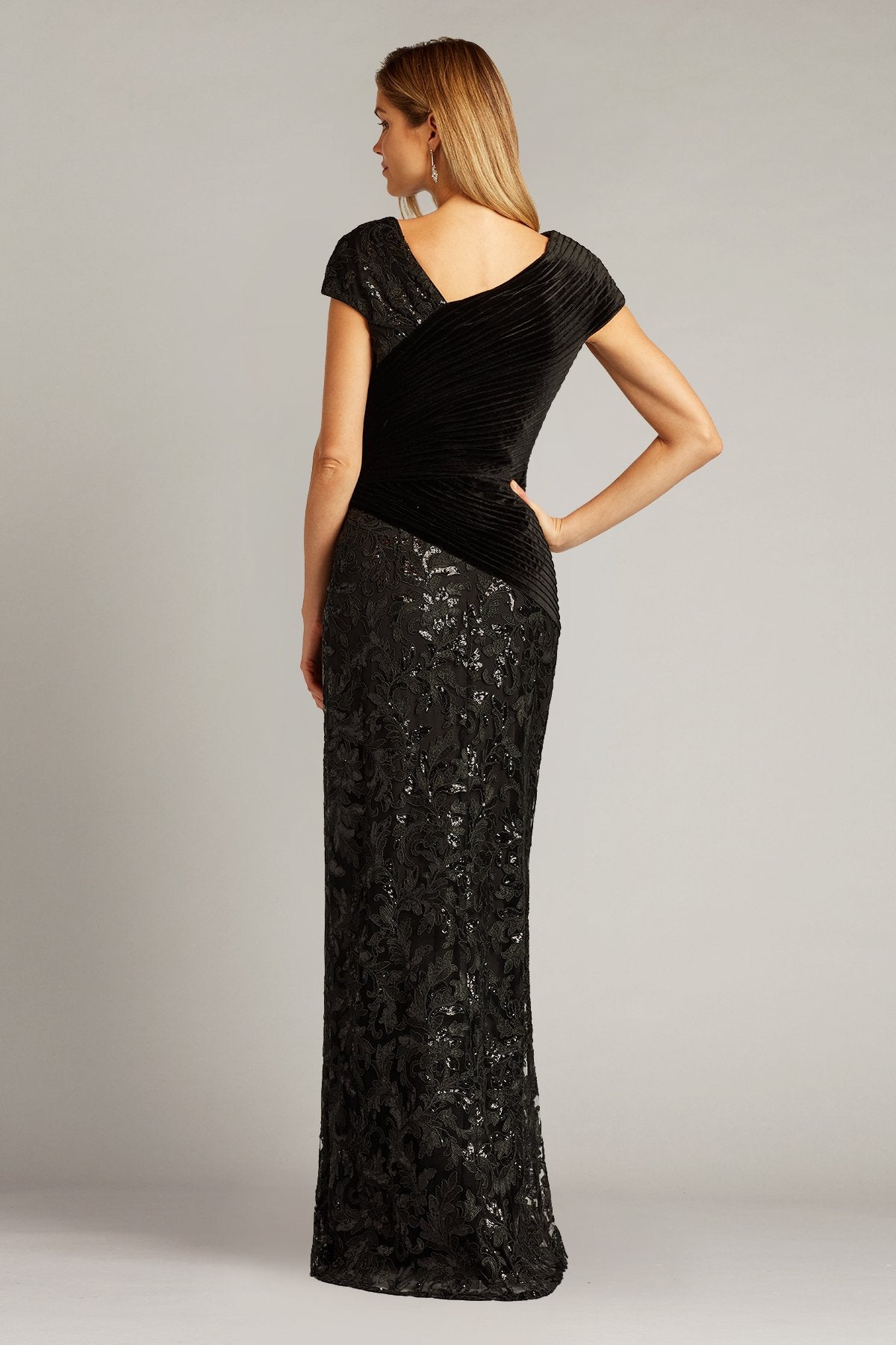 Cassian Draped Sequin Gown