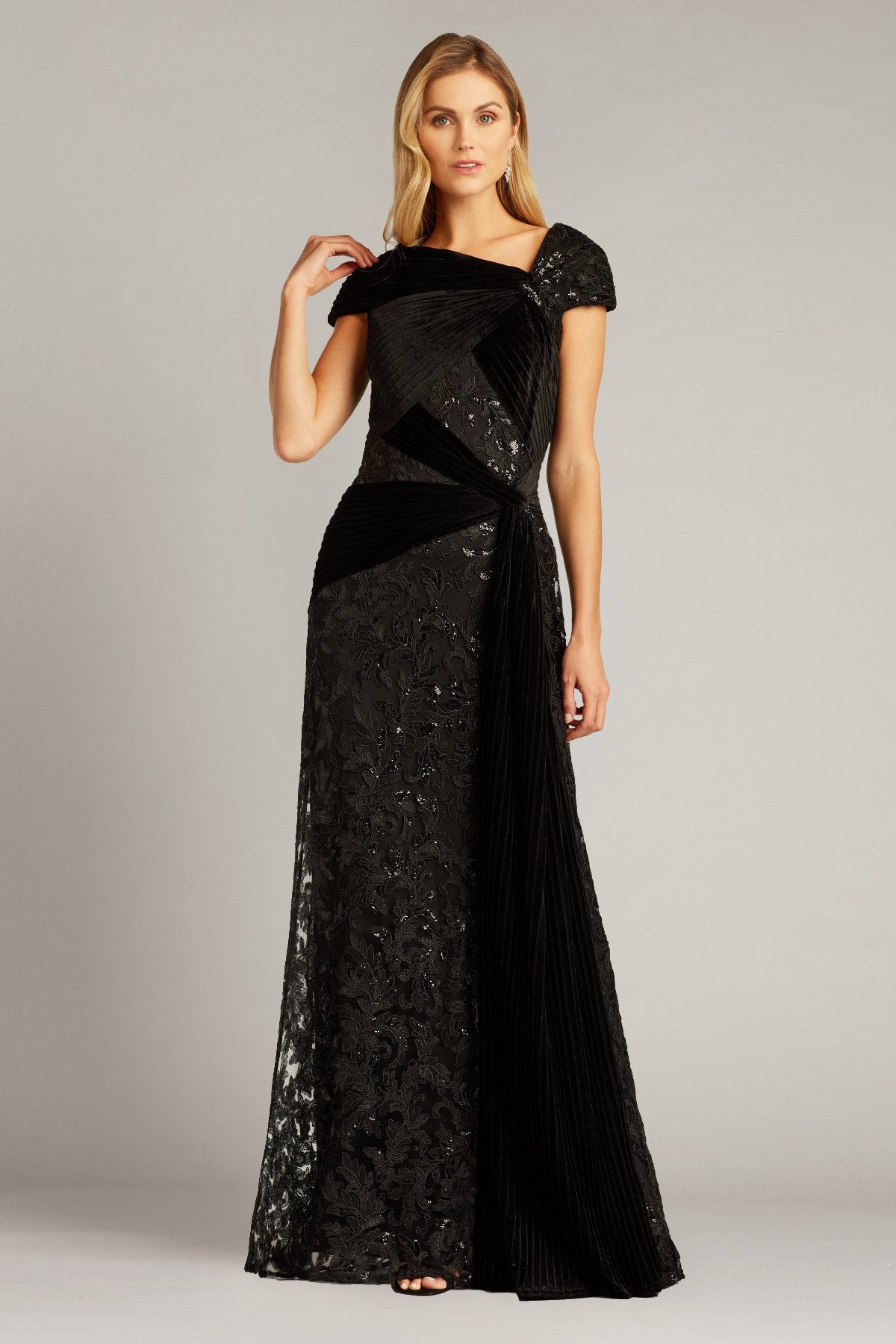 Cassian Draped Sequin Gown