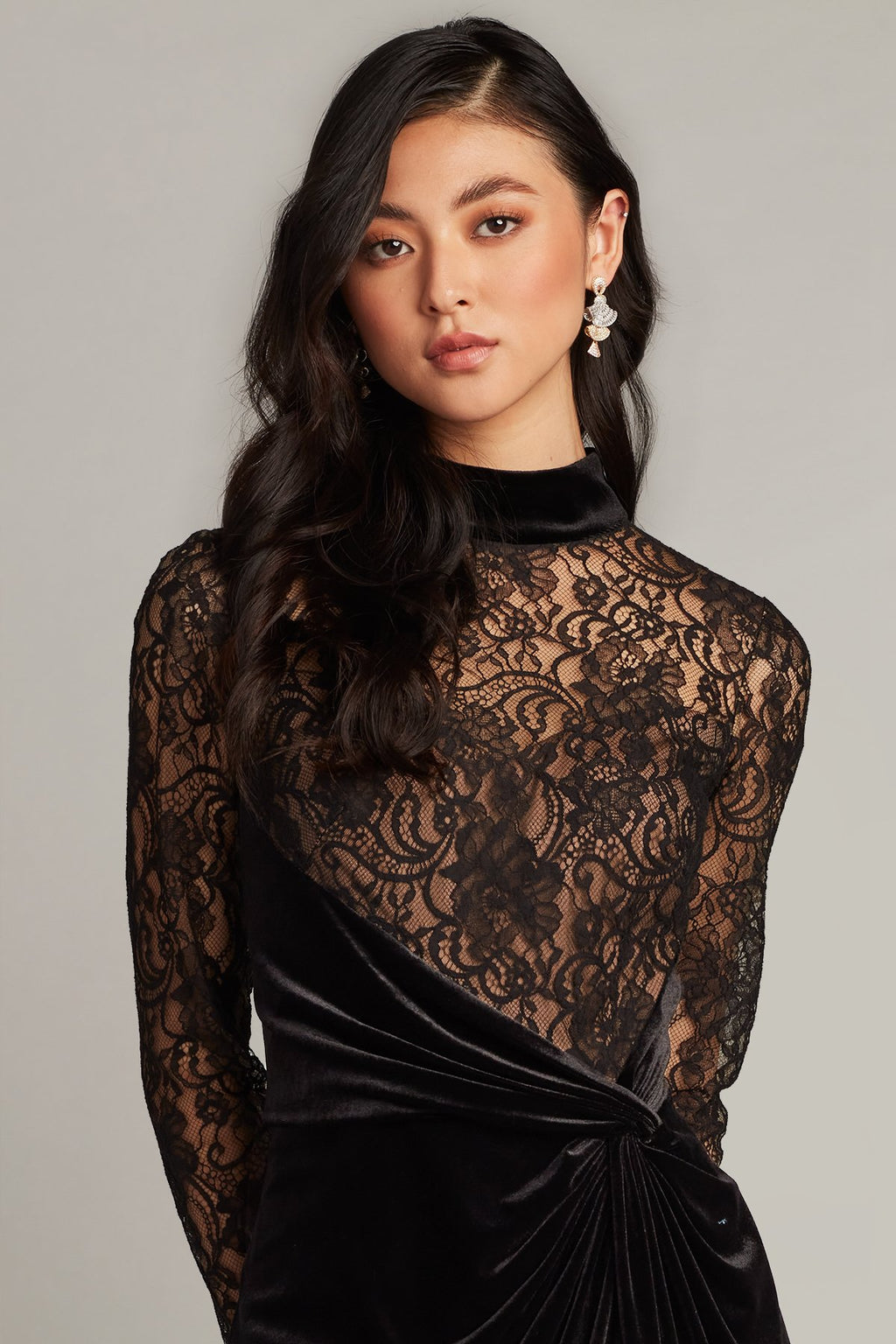 Tatis Long-Sleeve Velvet Dress