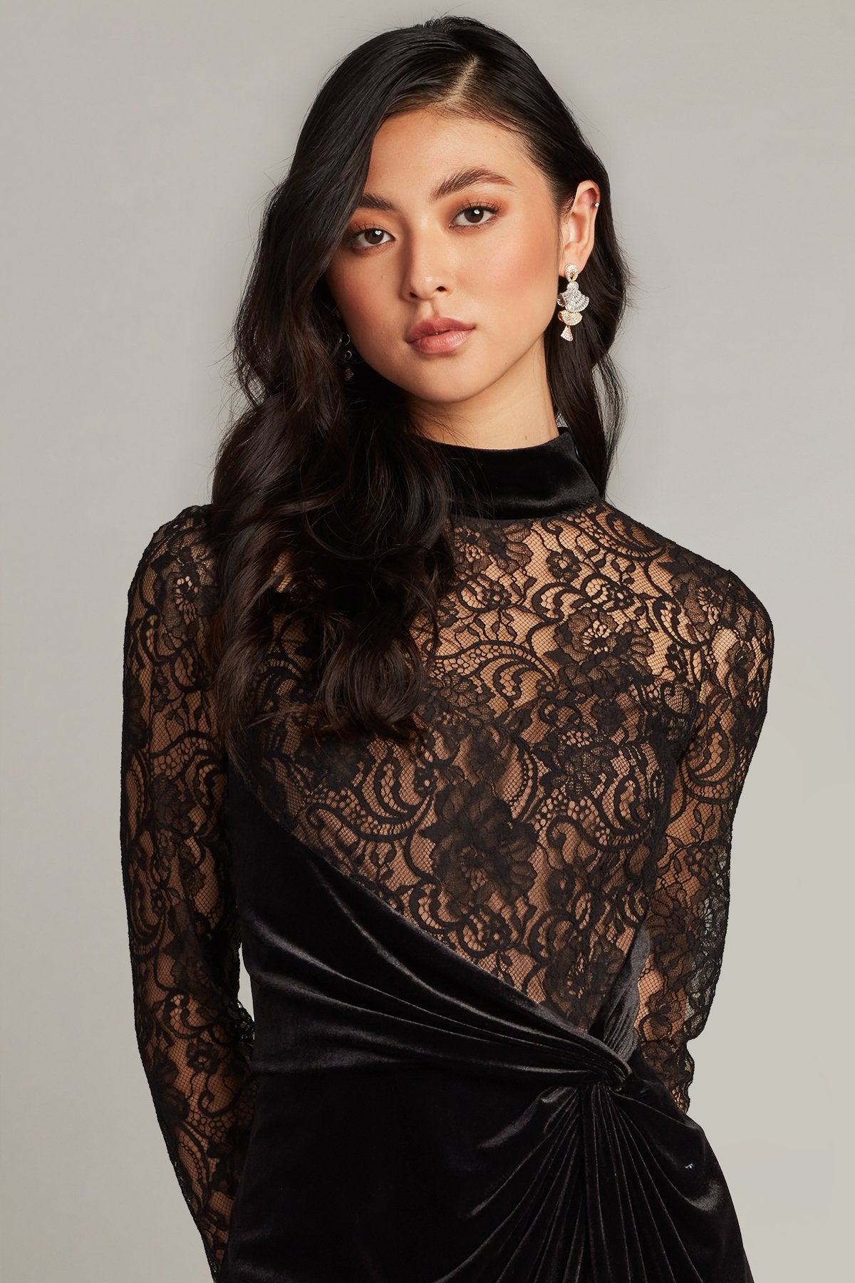 Tatis Long-Sleeve Velvet Dress