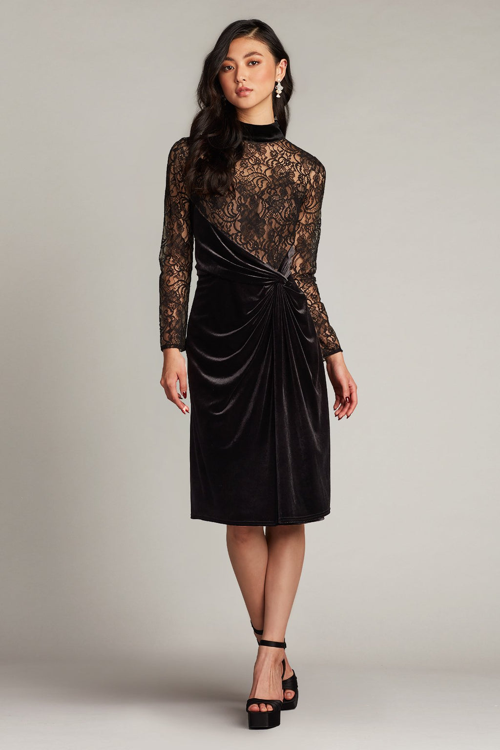 Tatis Long-Sleeve Velvet Dress