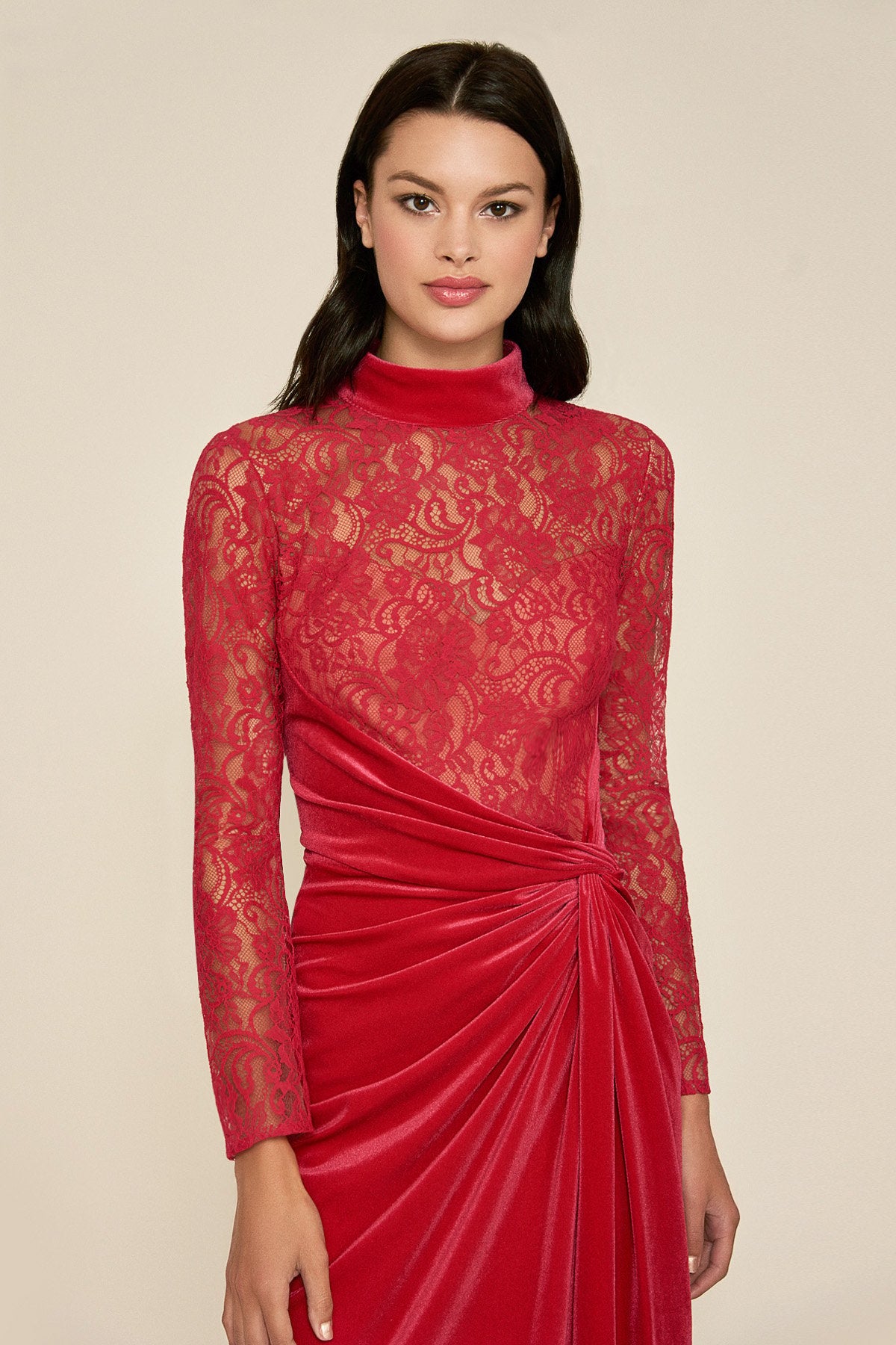 Tadashi Shoji - Tatis Long-Sleeve Velvet Dress
