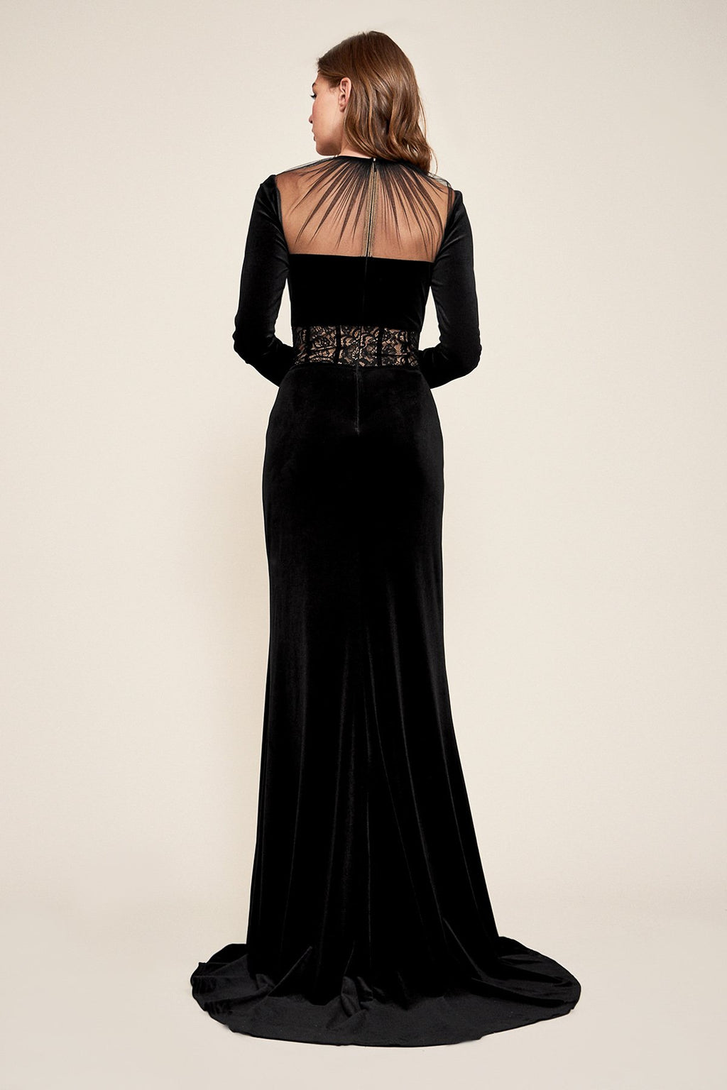 Tadashi Shoji - Marcella Long-Sleeve Velvet Gown
