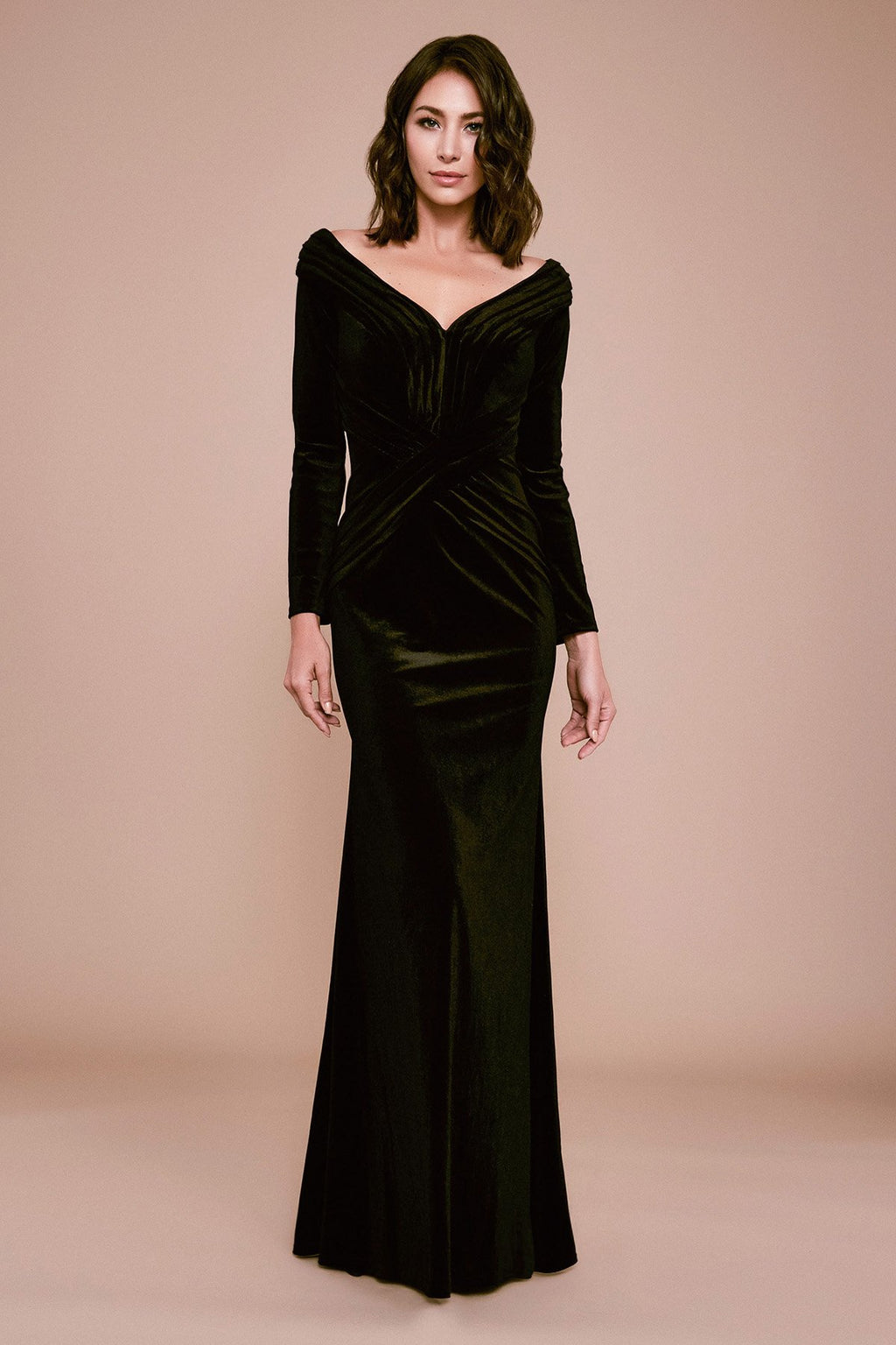 Hopkins Long-Sleeve Velvet Gown