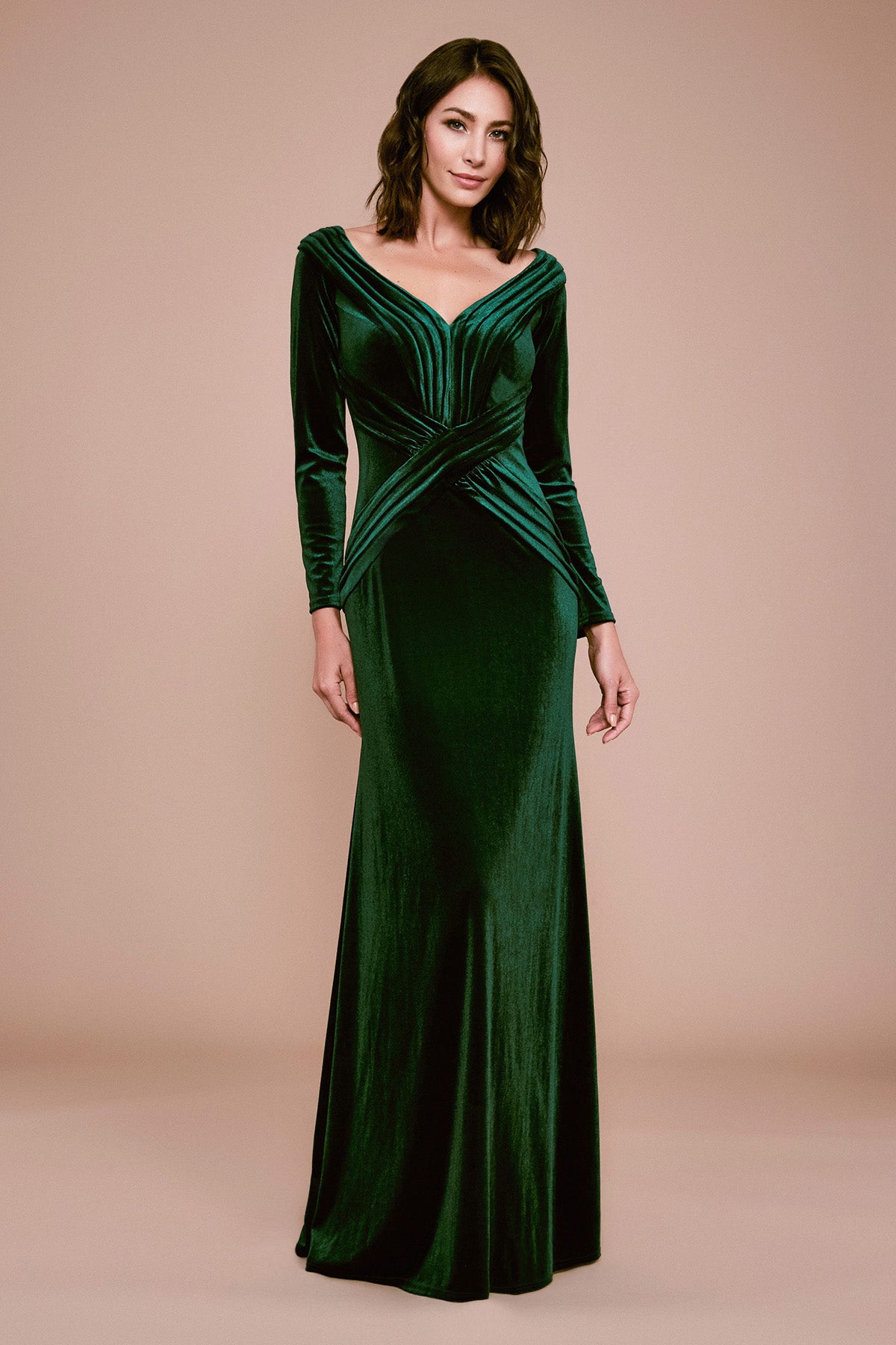 Hopkins Long-Sleeve Velvet Gown