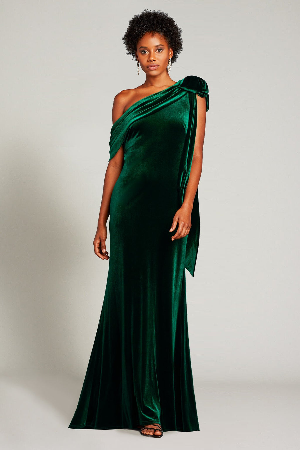 Alvar Bow-Shoulder Velvet Gown
