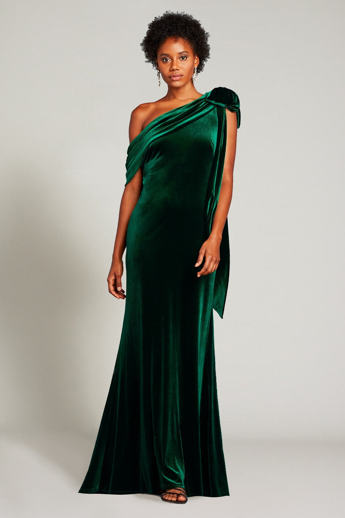 Alvar Bow-Shoulder Velvet Gown