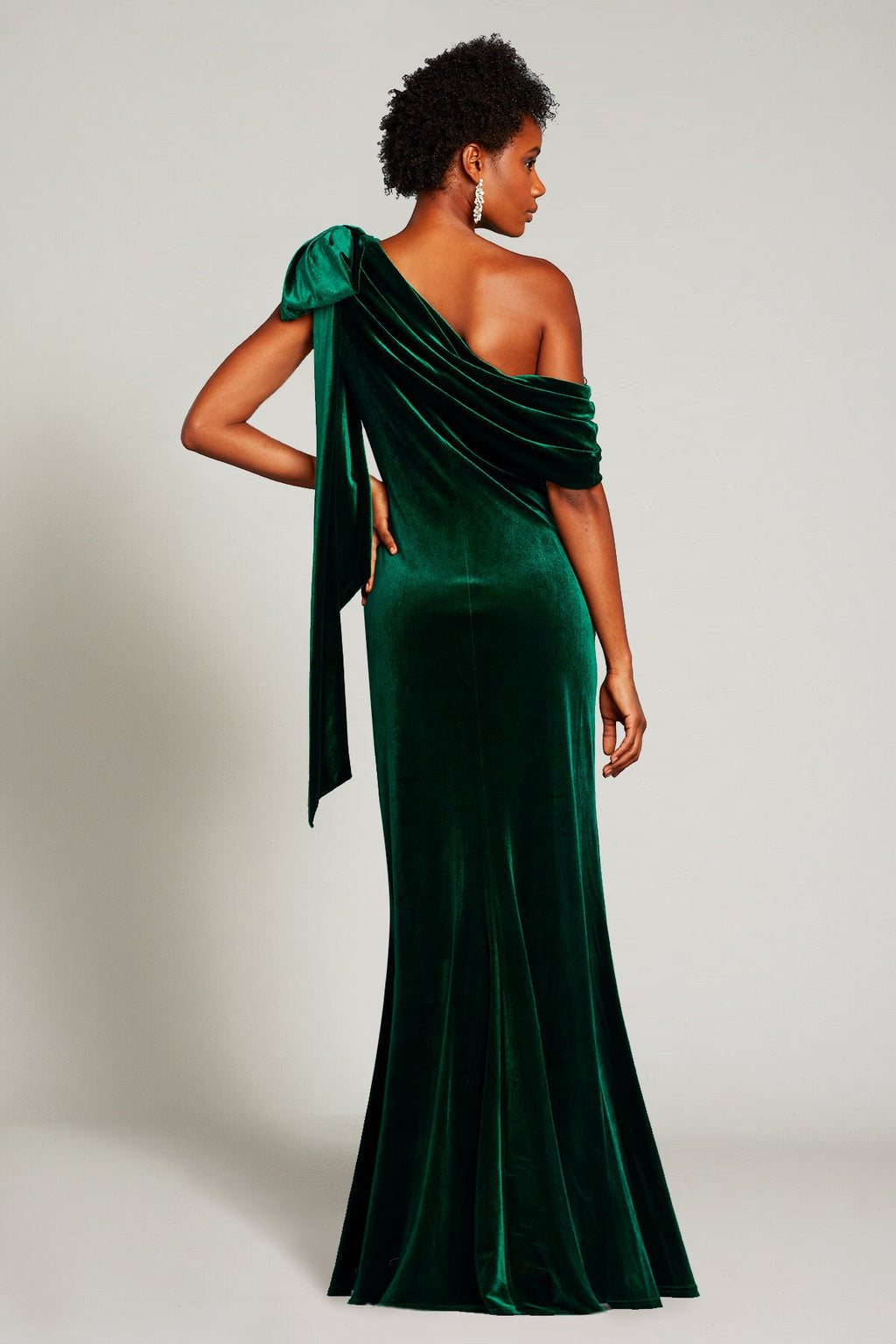 Alvar Bow-Shoulder Velvet Gown