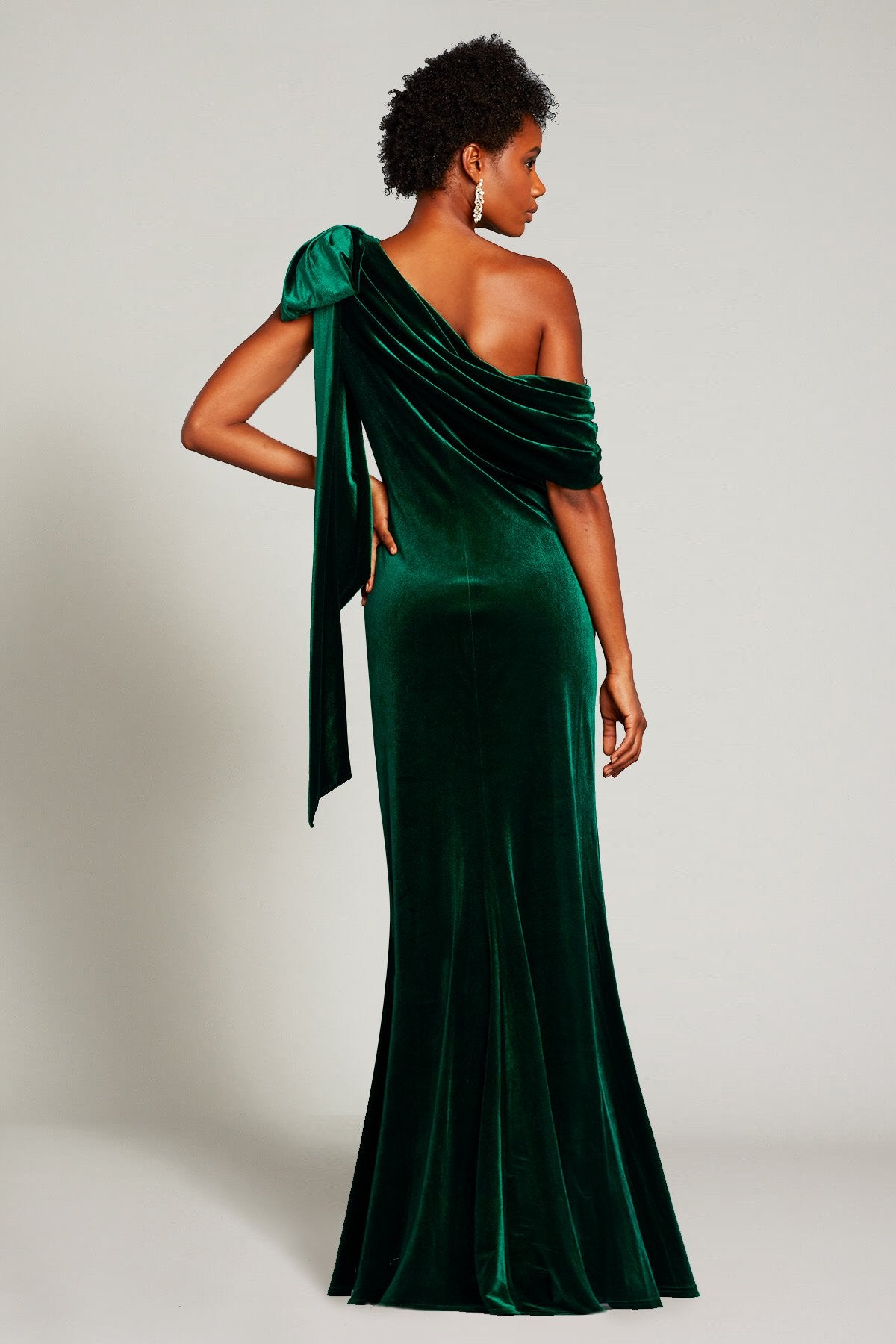 Alvar Bow-Shoulder Velvet Gown