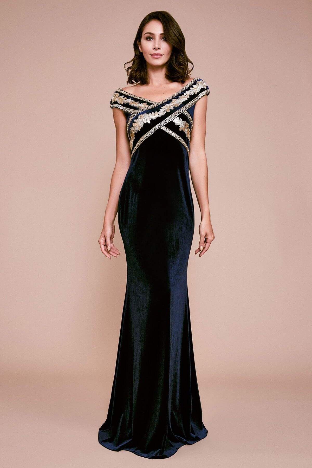Tadashi Shoji - Taman Sequin Velvet Gown