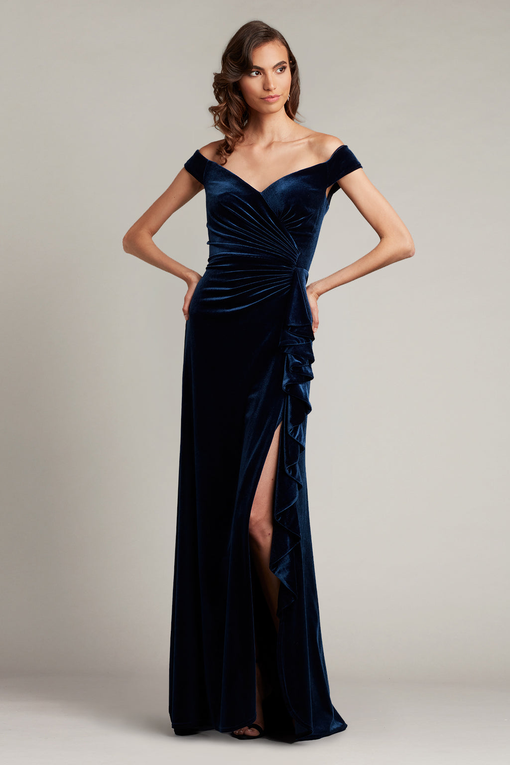 Latieca Velvet Flounce Gown