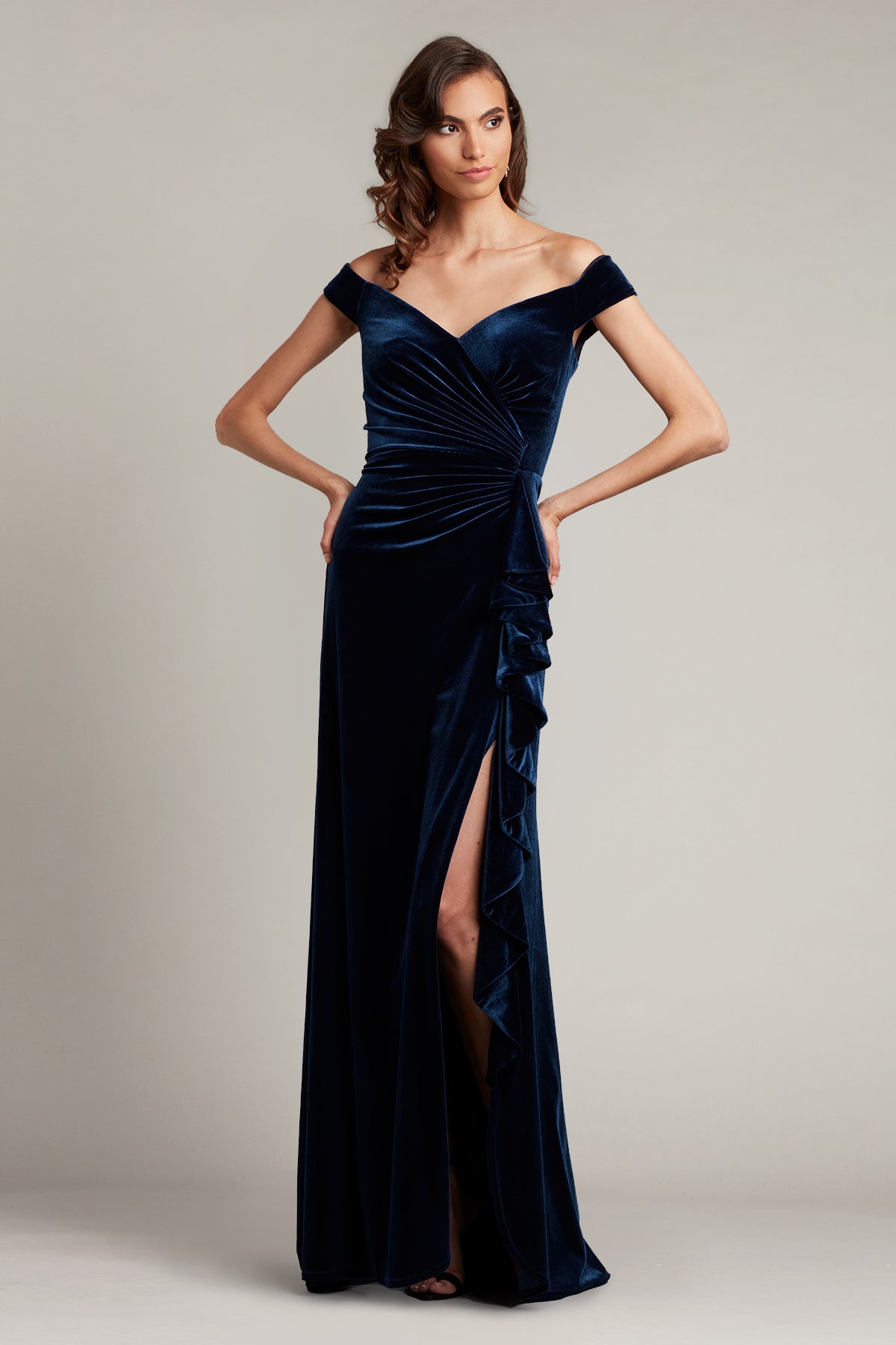 Latieca Velvet Flounce Gown