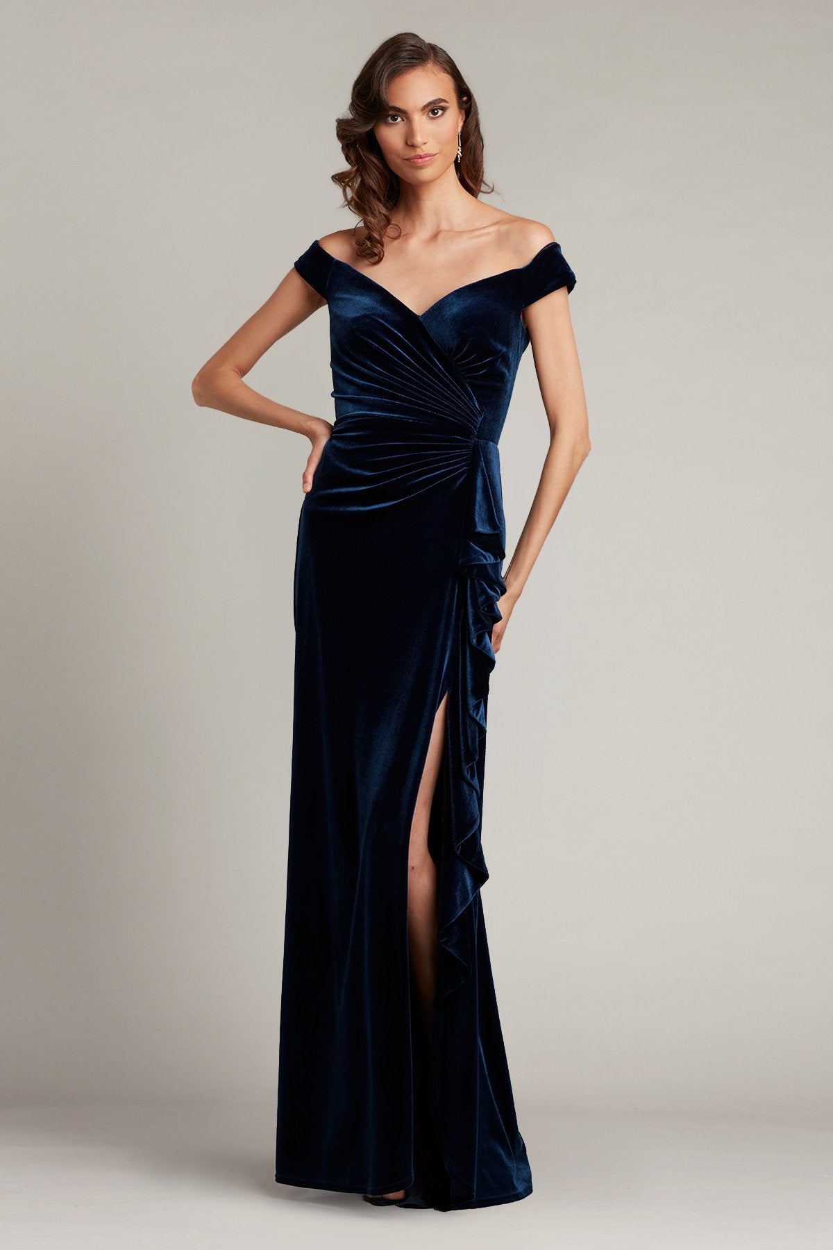 Latieca Velvet Flounce Gown