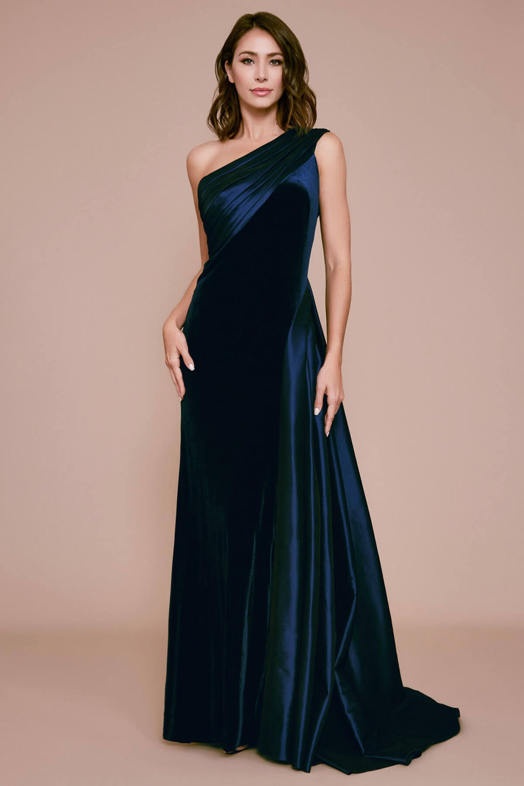 Tadashi Shoji - Irie One-Shoulder Velvet & Taffeta Gown