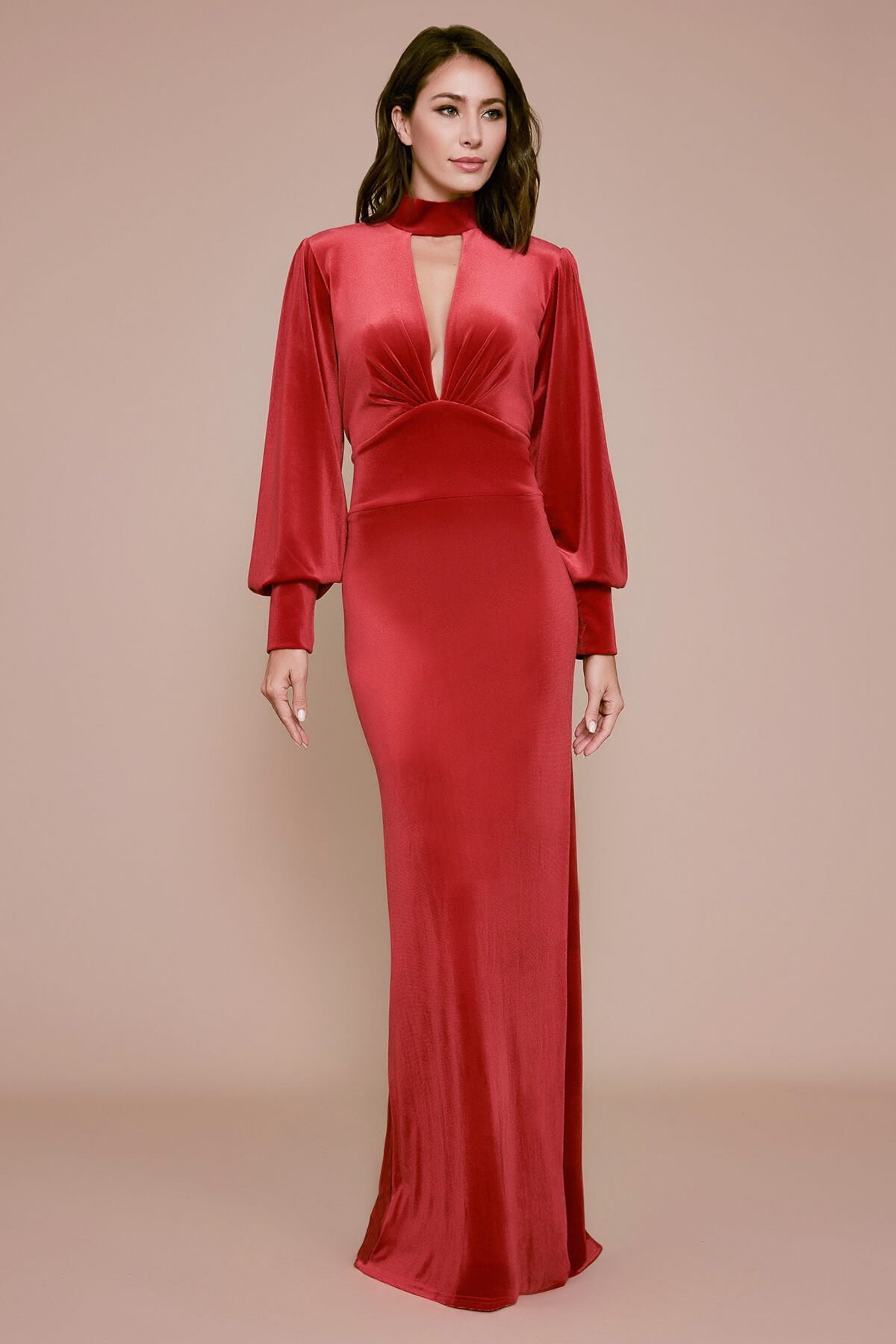 Tadashi Shoji - Uriza Velvet Open-Back Gown