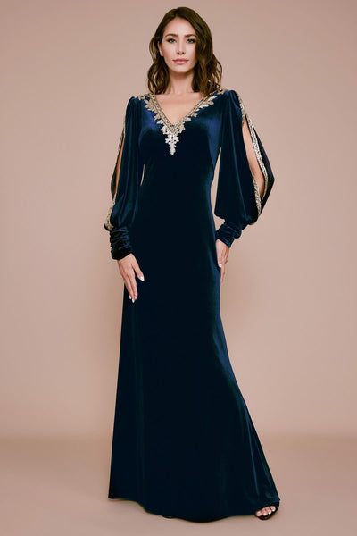 ⭐︎Jaさん専用⭐︎ SOUFFLE SLEEVE VELOUR DRESS Tuyen Velvet Evening Gown – Tadashi Shoji Official Online Boutique