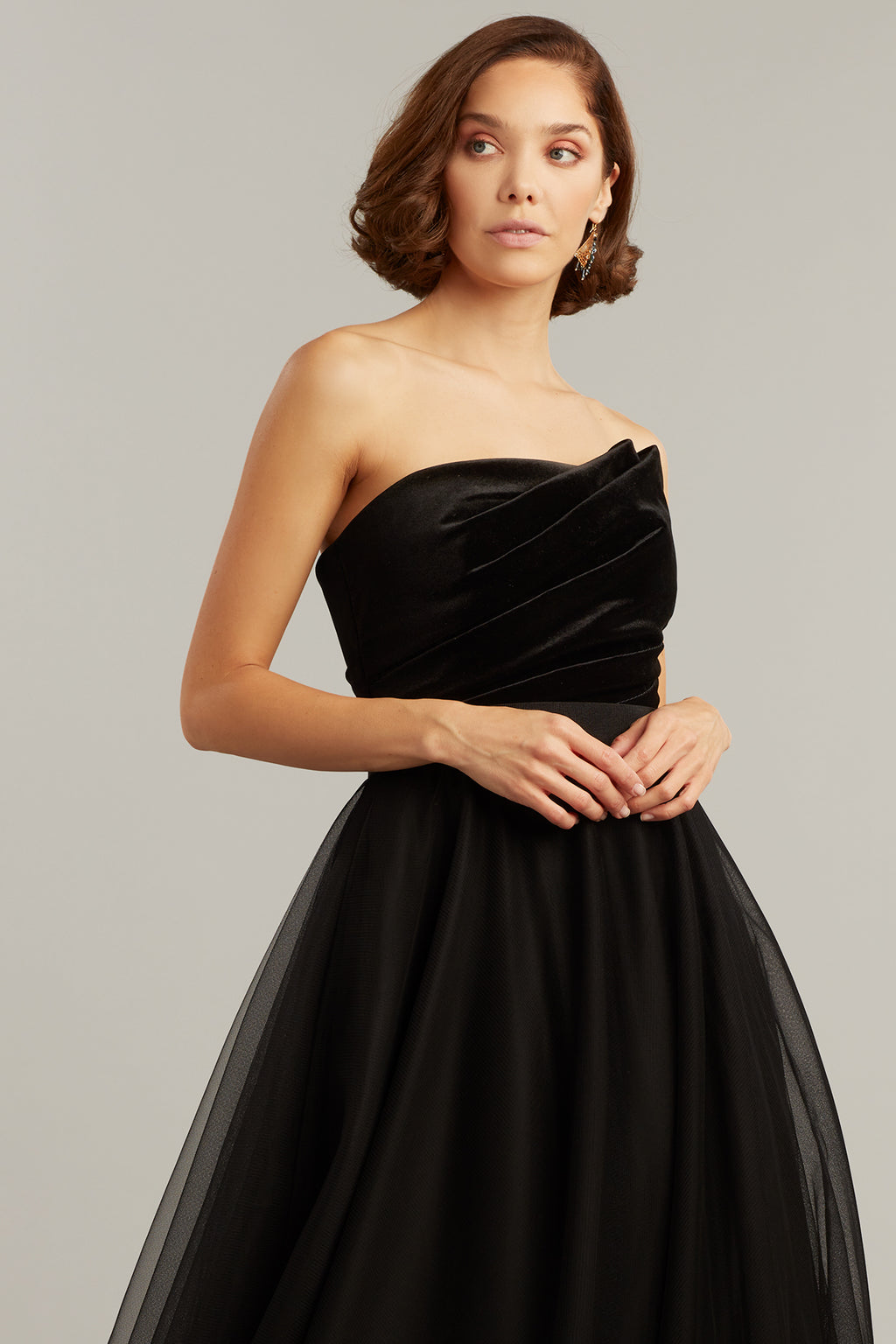 Ensley Asymmetric Draped Gown