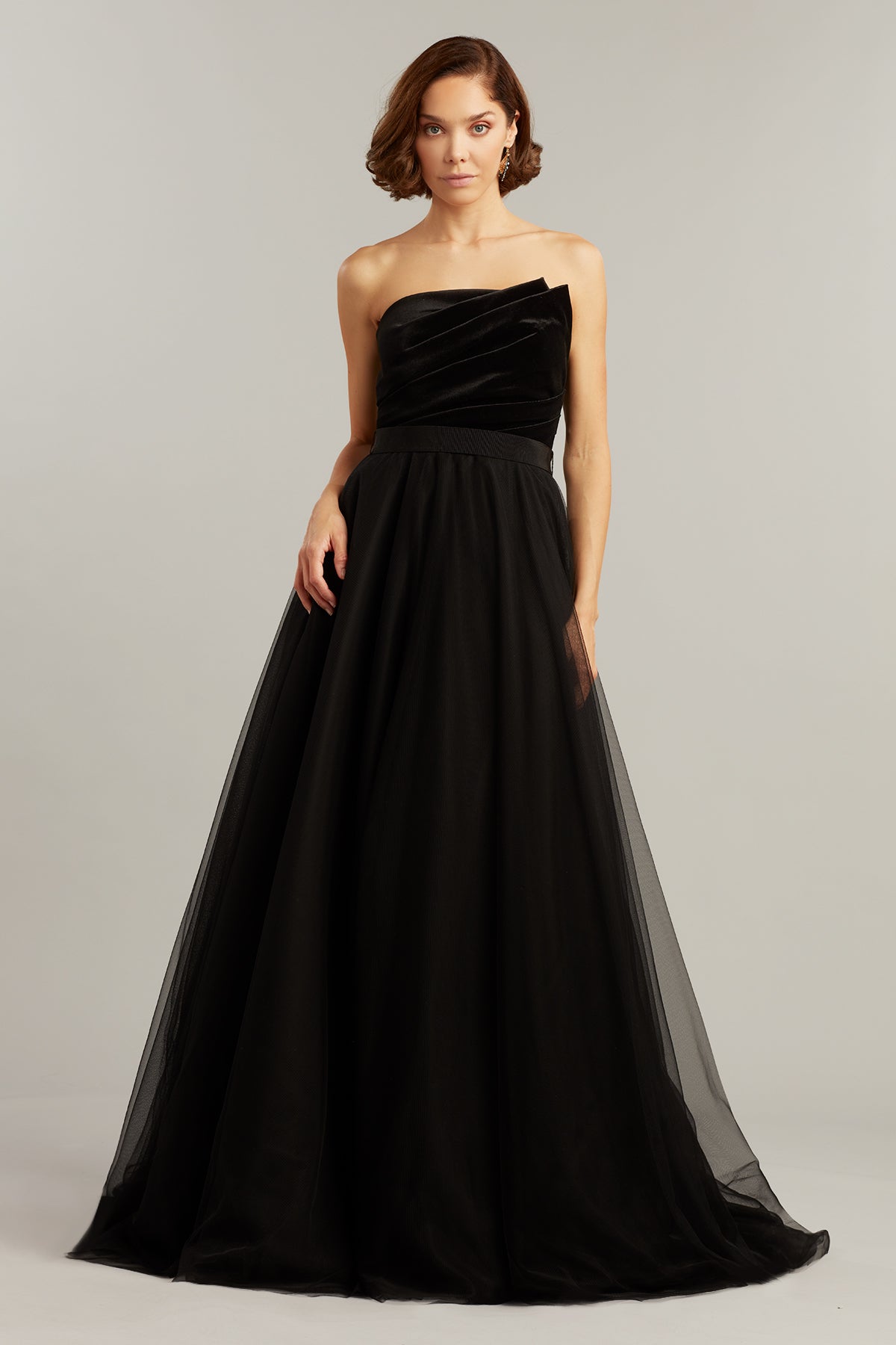 Ensley Asymmetric Draped Gown