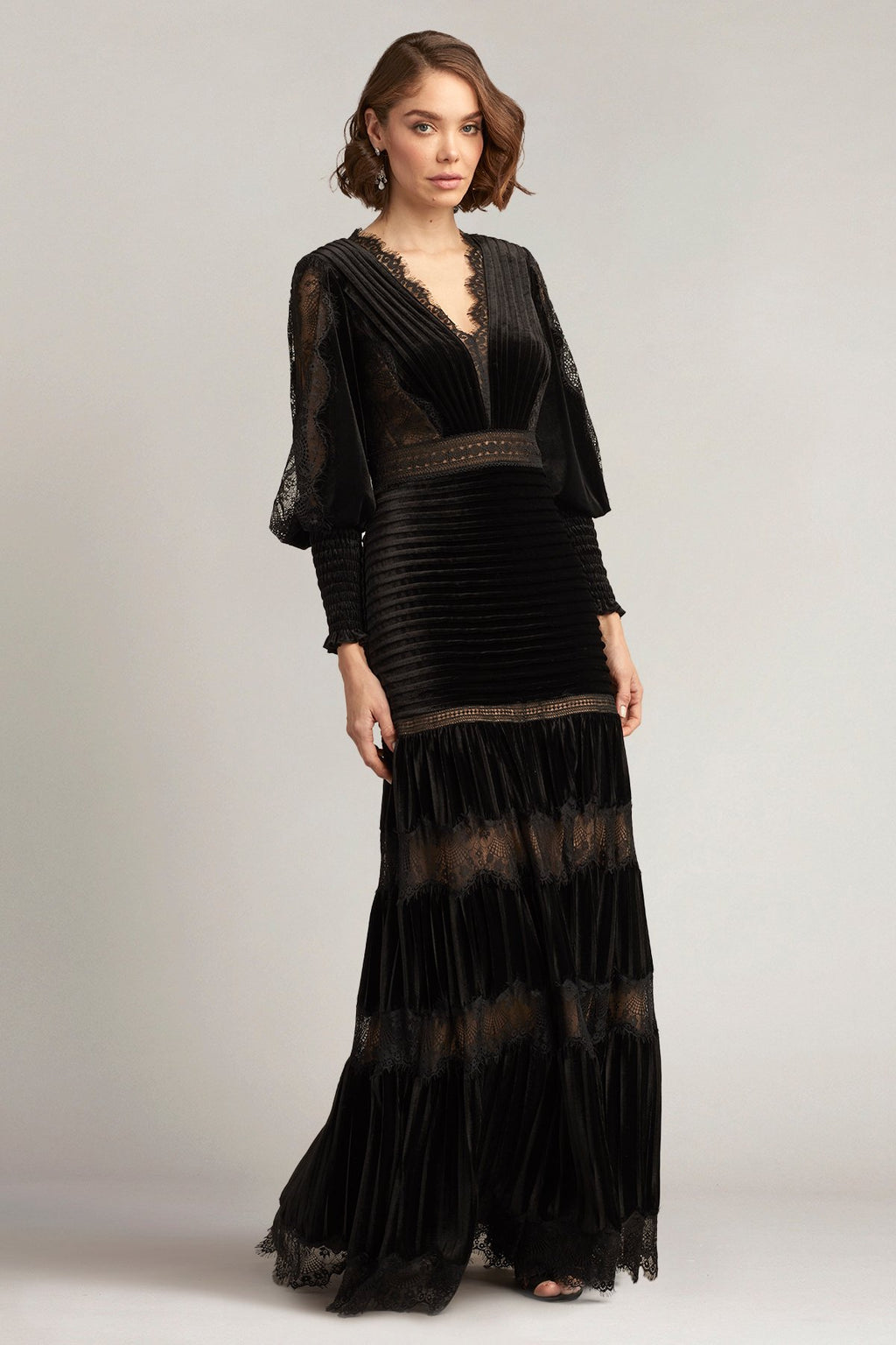 Avalon Pleated Velvet Gown