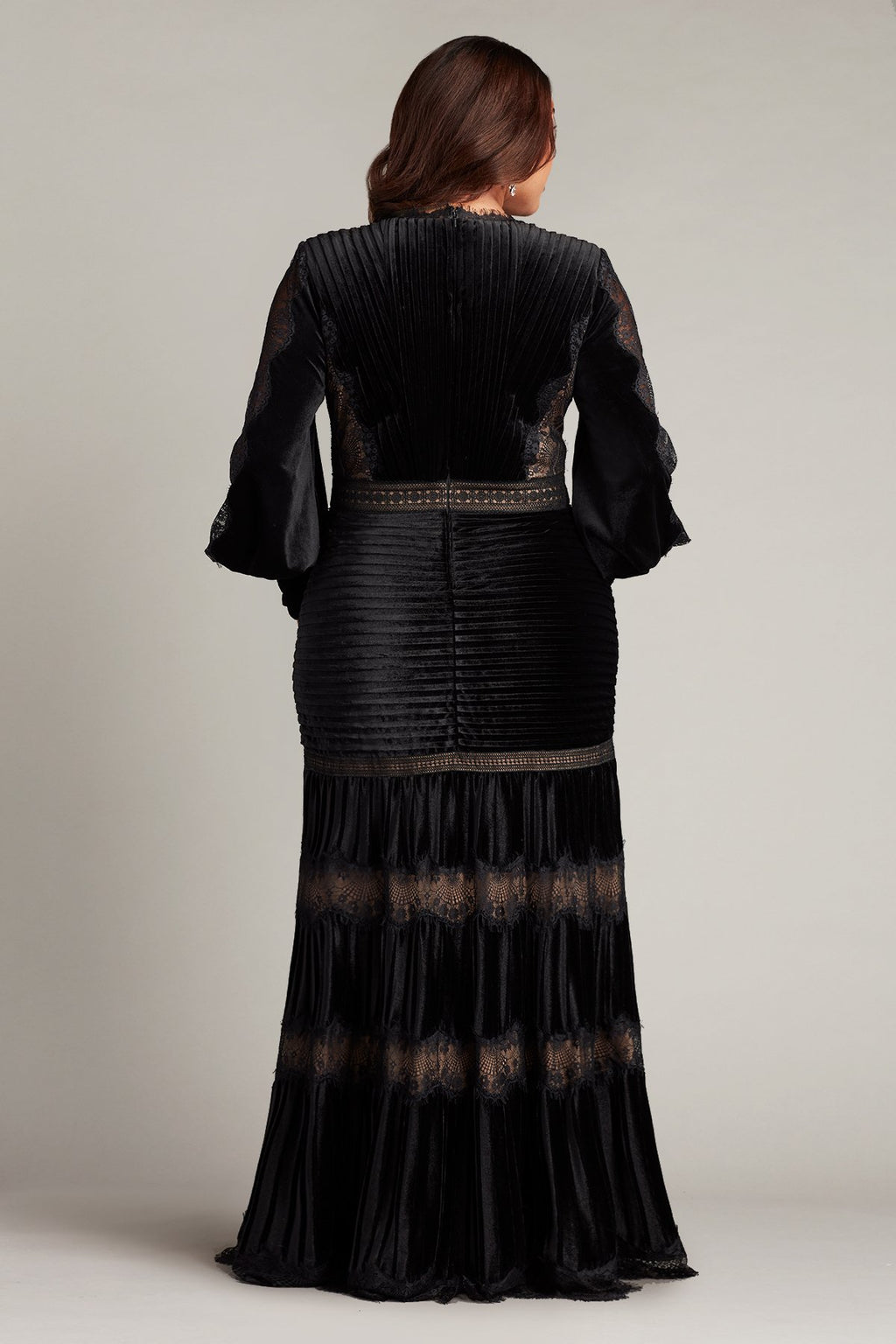 Avalon Pleated Velvet Gown - PLUS SIZE