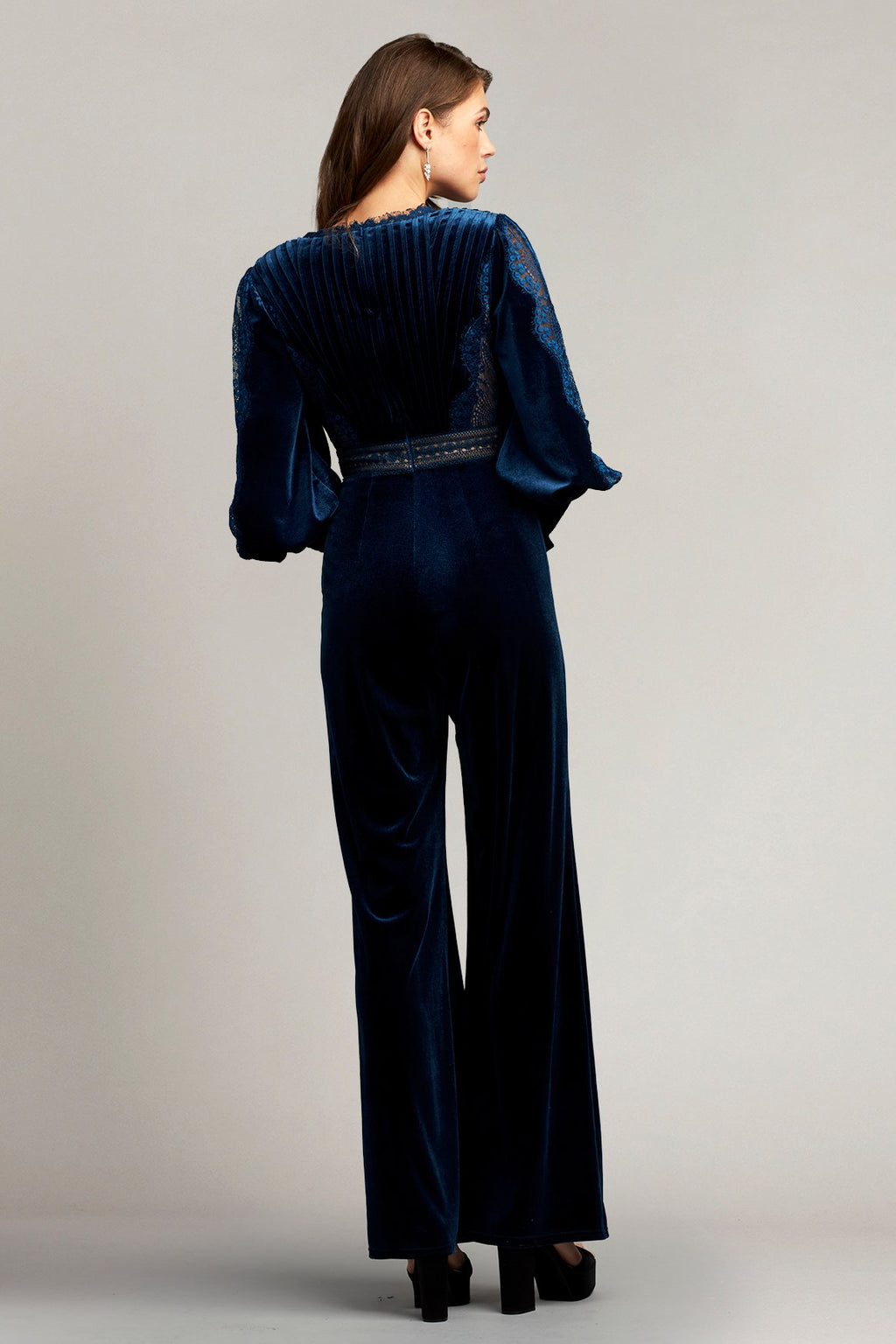 Avalon Pleated Velvet Jumpsuit