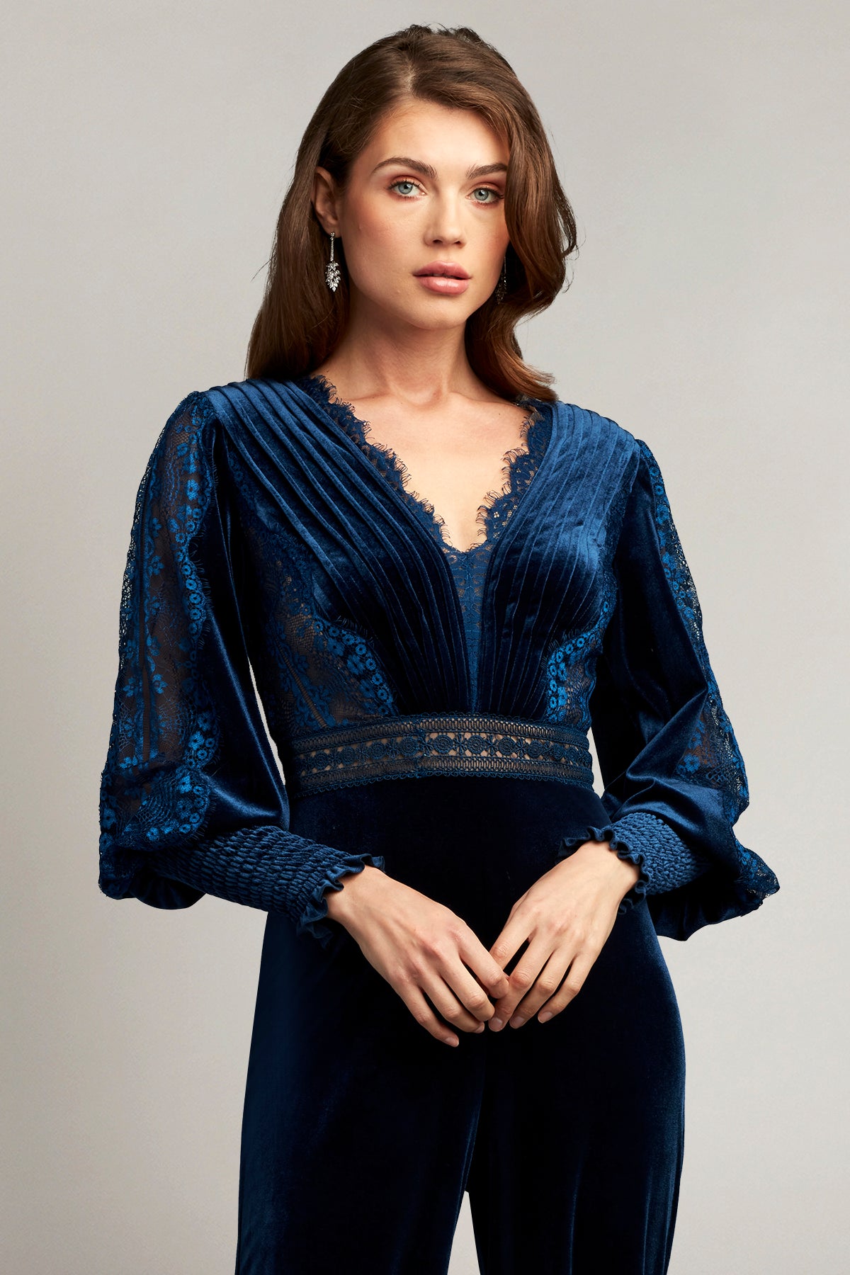 Avalon Pleated Velvet Jumpsuit