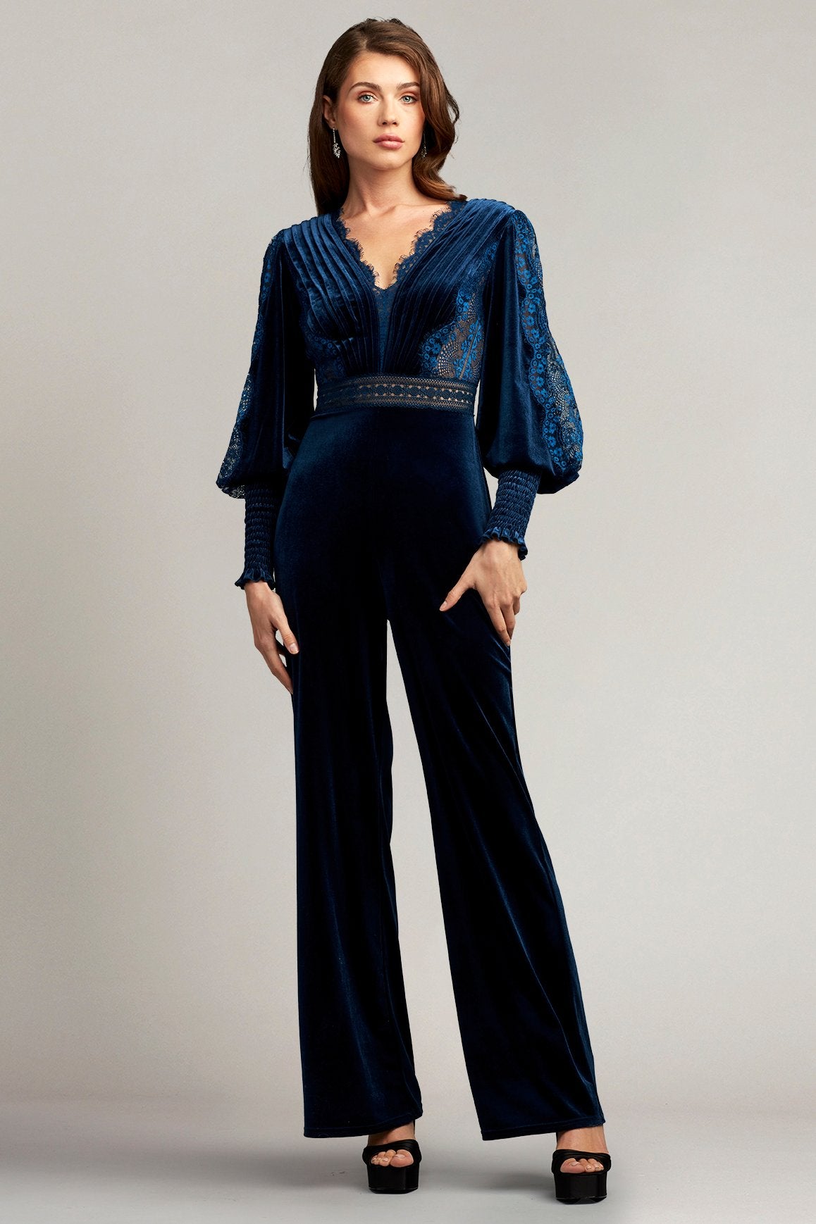 Avalon Pleated Velvet Jumpsuit