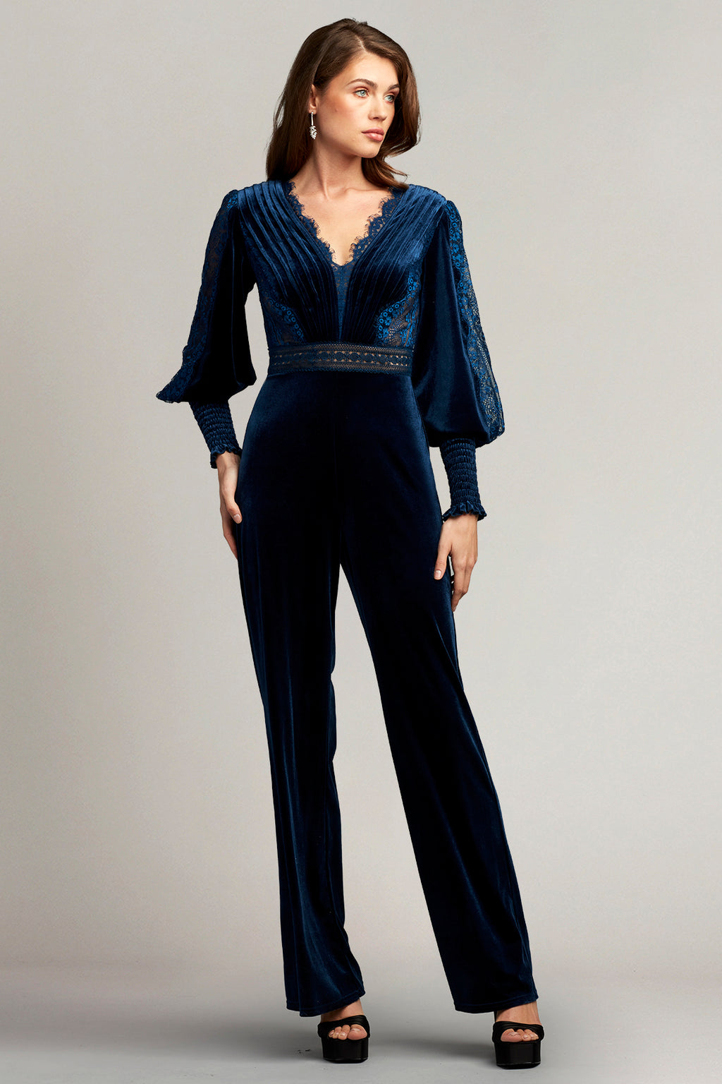 Avalon Pleated Velvet Jumpsuit