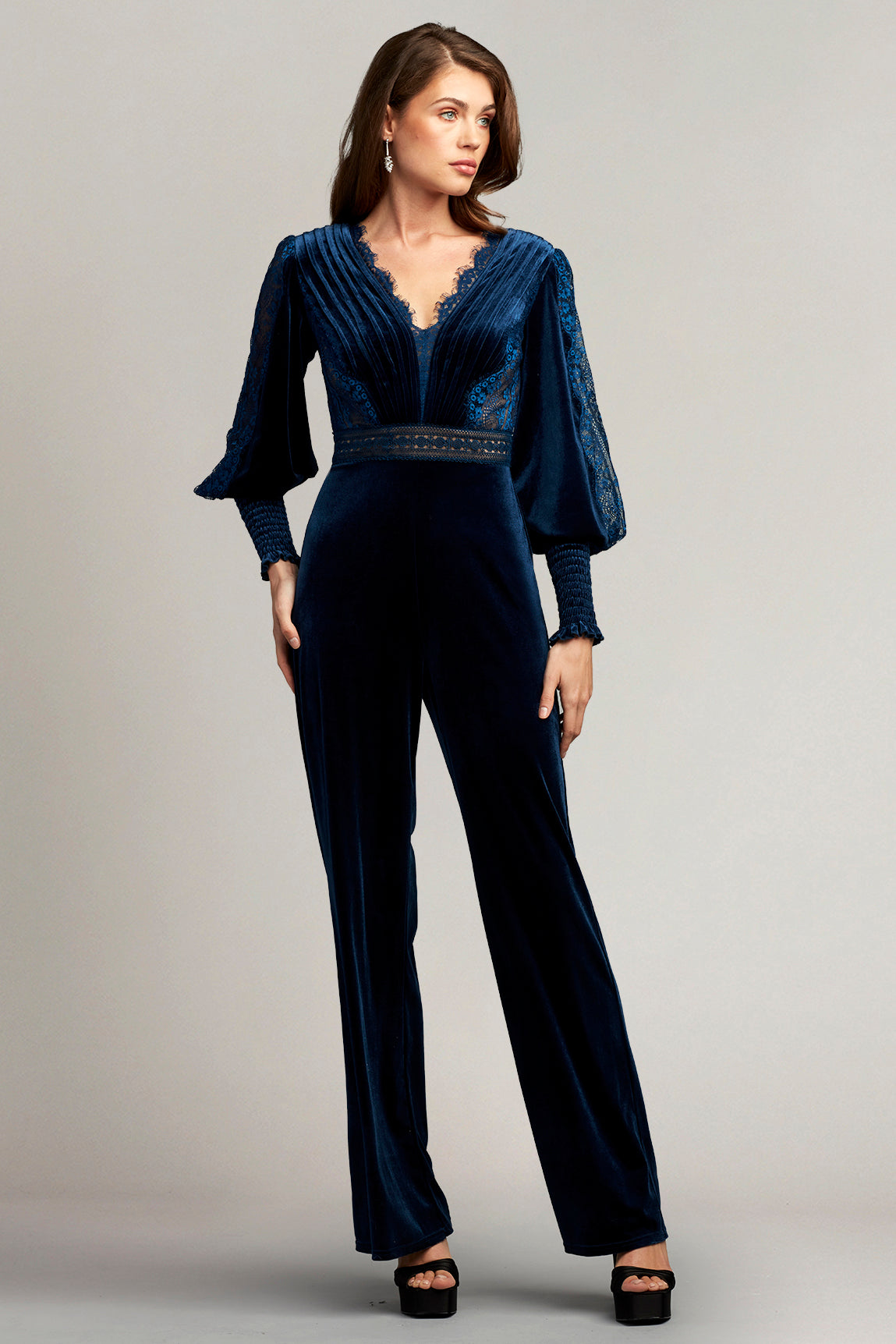 Avalon Pleated Velvet Jumpsuit