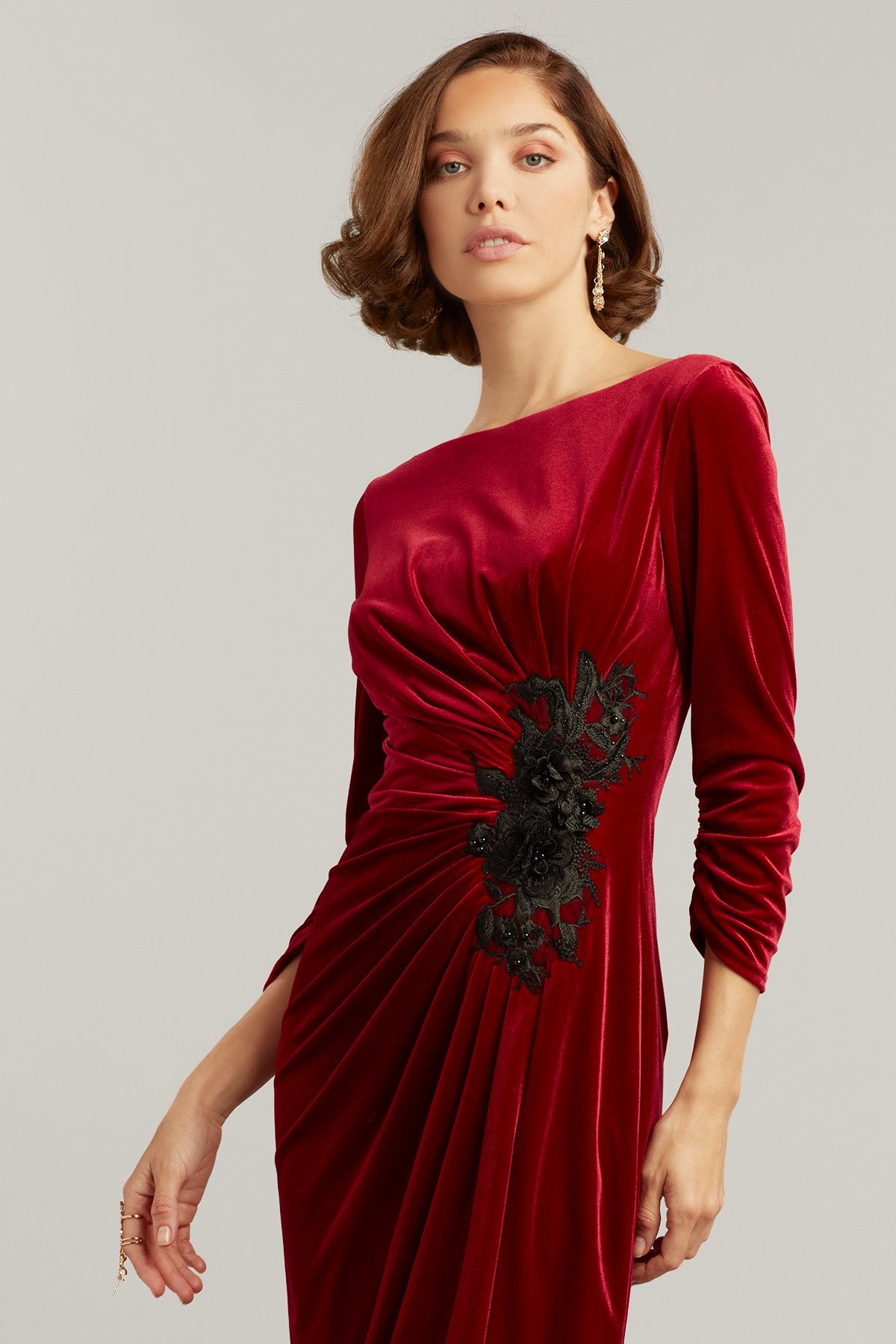 Crispin Draped Velvet Dress