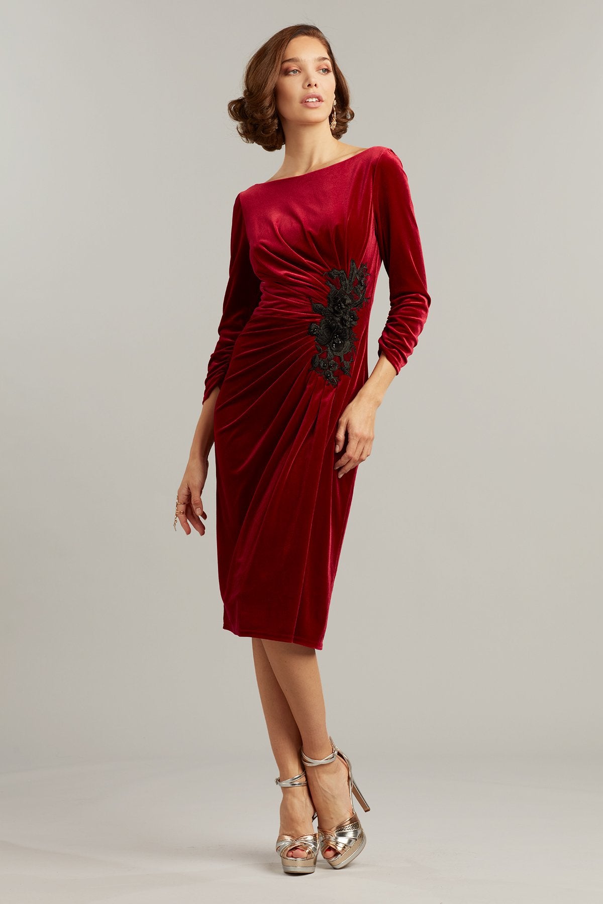 Crispin Draped Velvet Dress