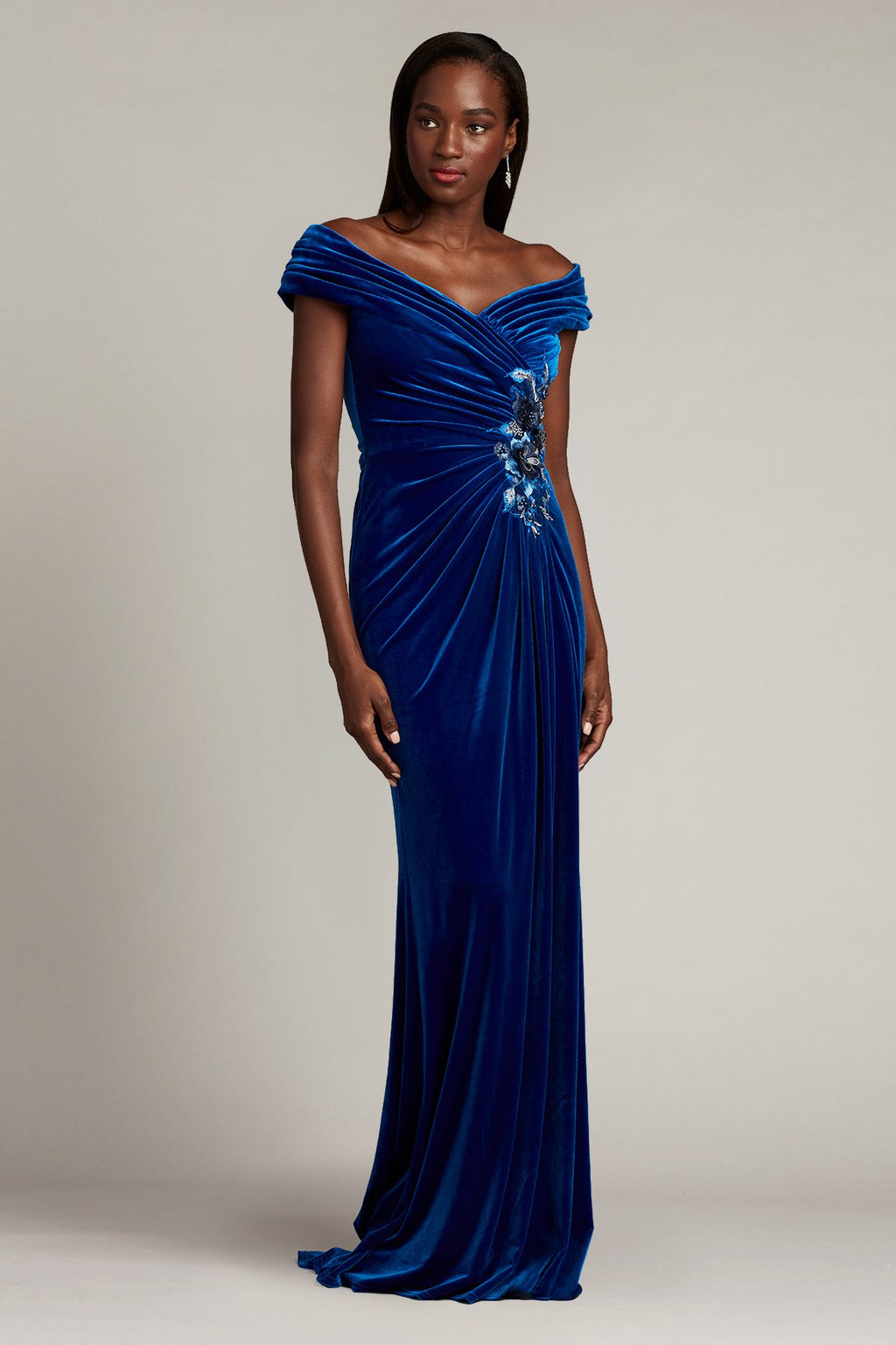 Viola Embroidered Velvet Gown