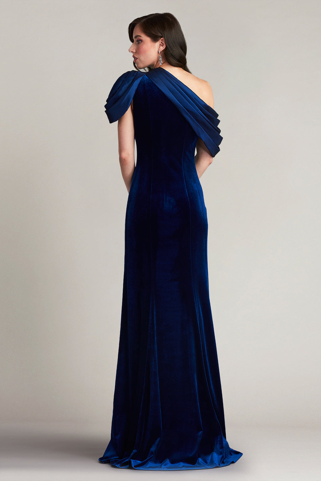 Copley Shoulder Drape Velvet Gown