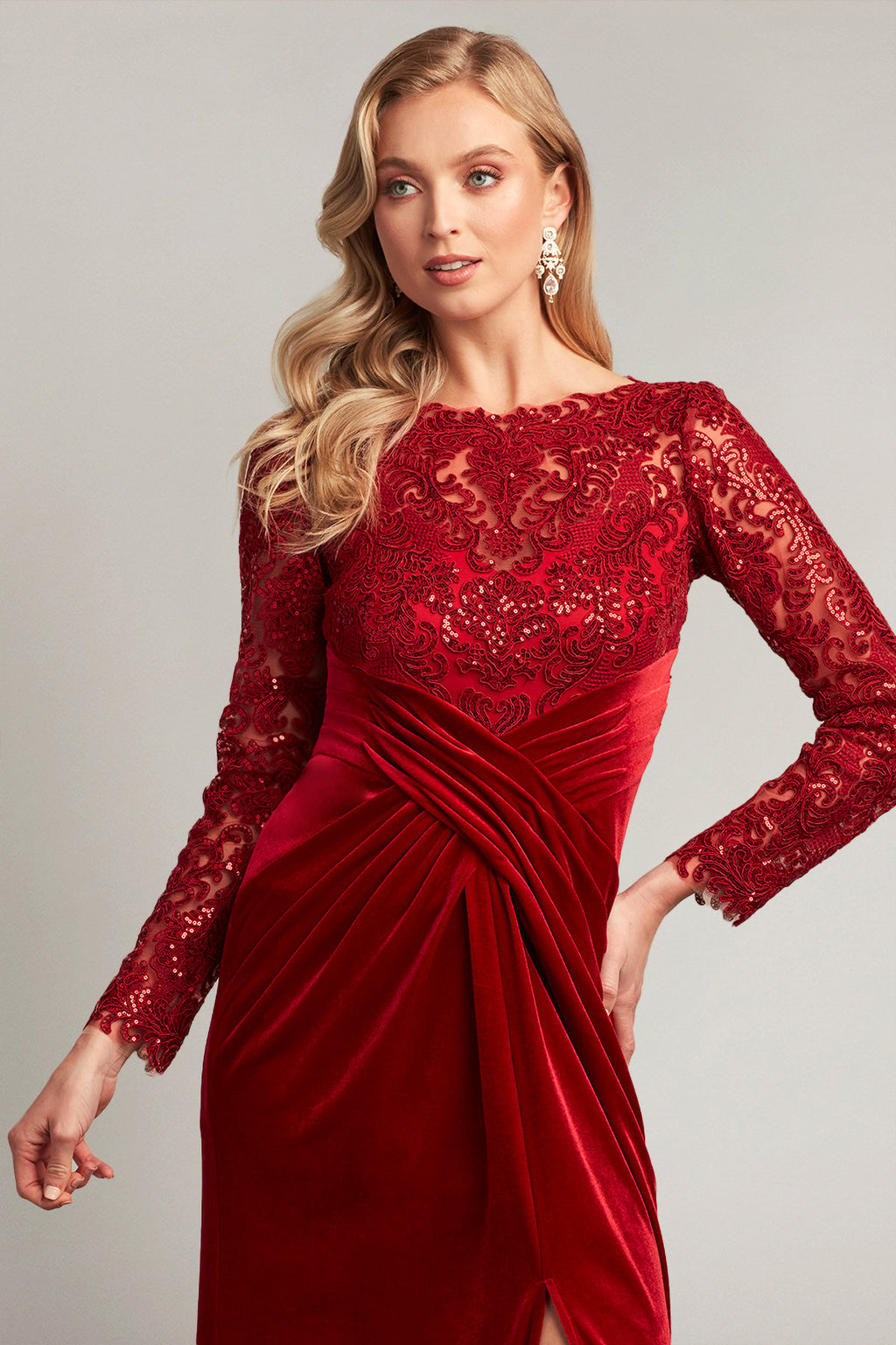 Romy Embroidered Illusion Gown