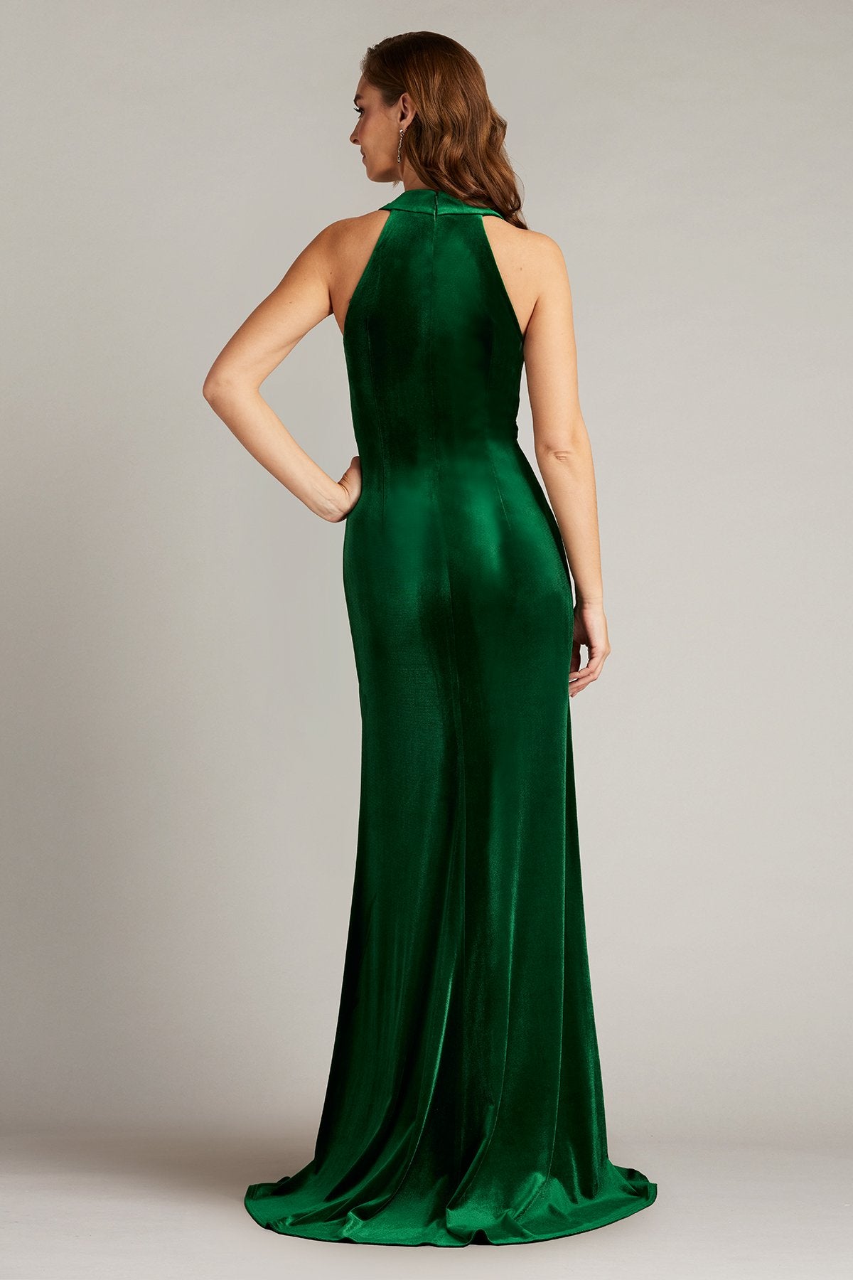 Cider Twist-Drape Velvet Gown PINE – Tadashi Shoji Official Online Boutique