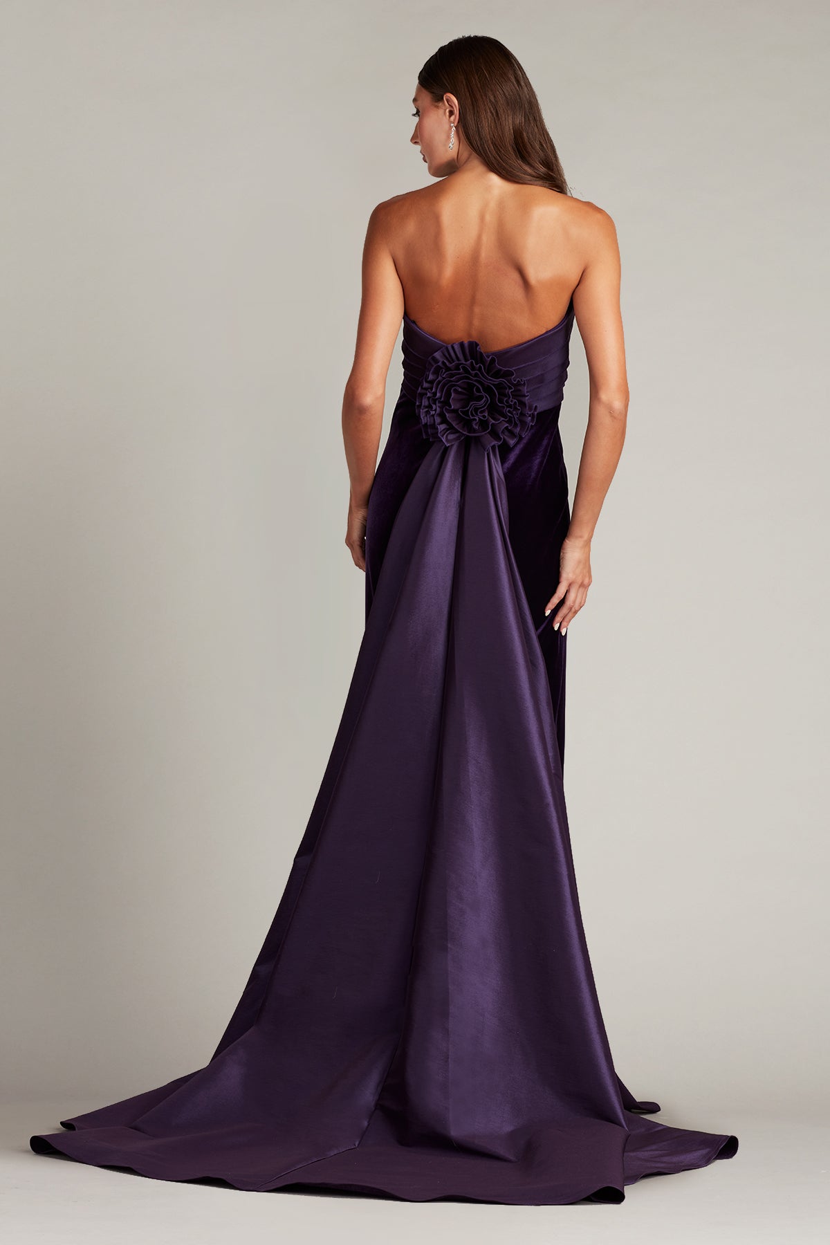 Conley Rosette Back Strapless Gown