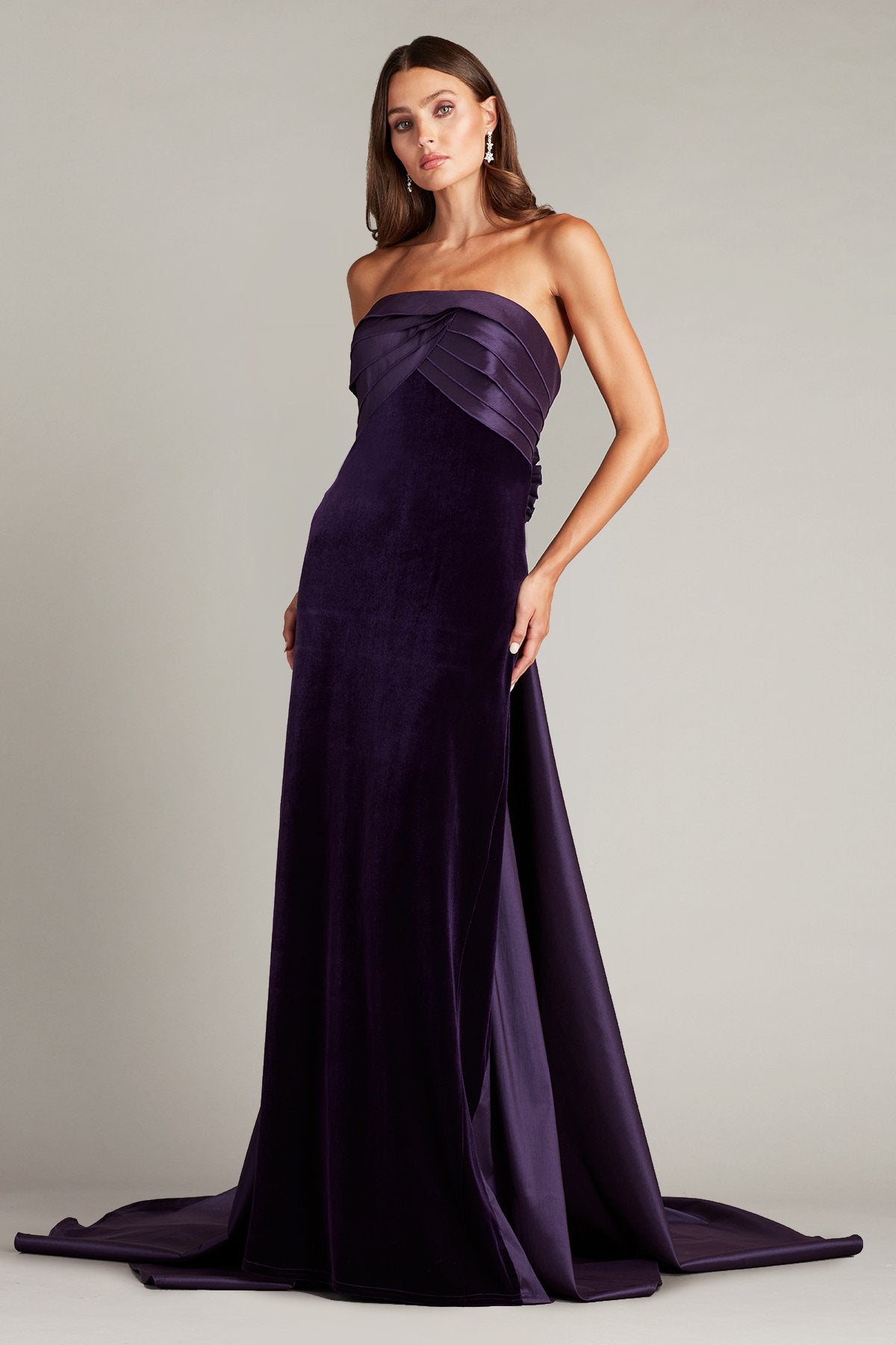 Conley Rosette Back Strapless Gown